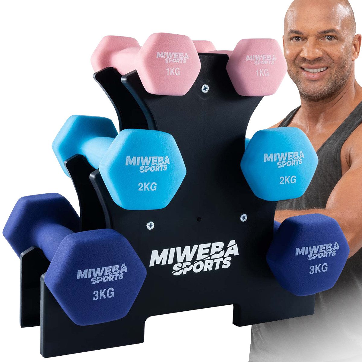 Hantel-Set Premium Gymnastikhantel-Set NKH120 inkl. Hantelablage