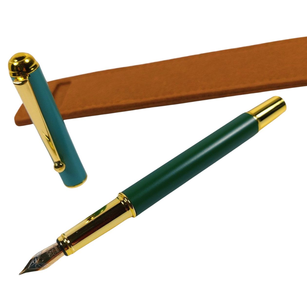 Ware aus aller Welt Füllfederhalter inklusive Tintenkonverter und Stiftetui aus Filz im Retro Stil, (1-tlg)