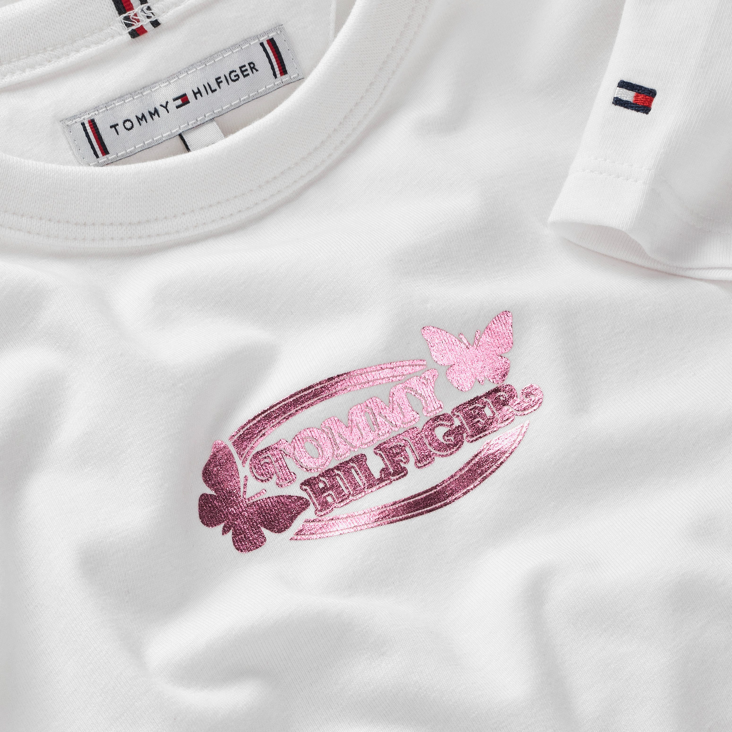 Tommy Hilfiger T-Shirt BUTTERFLY GRAPHIC TEE SS für Kinder bis 16 Jahre, mit glänzendem Druck