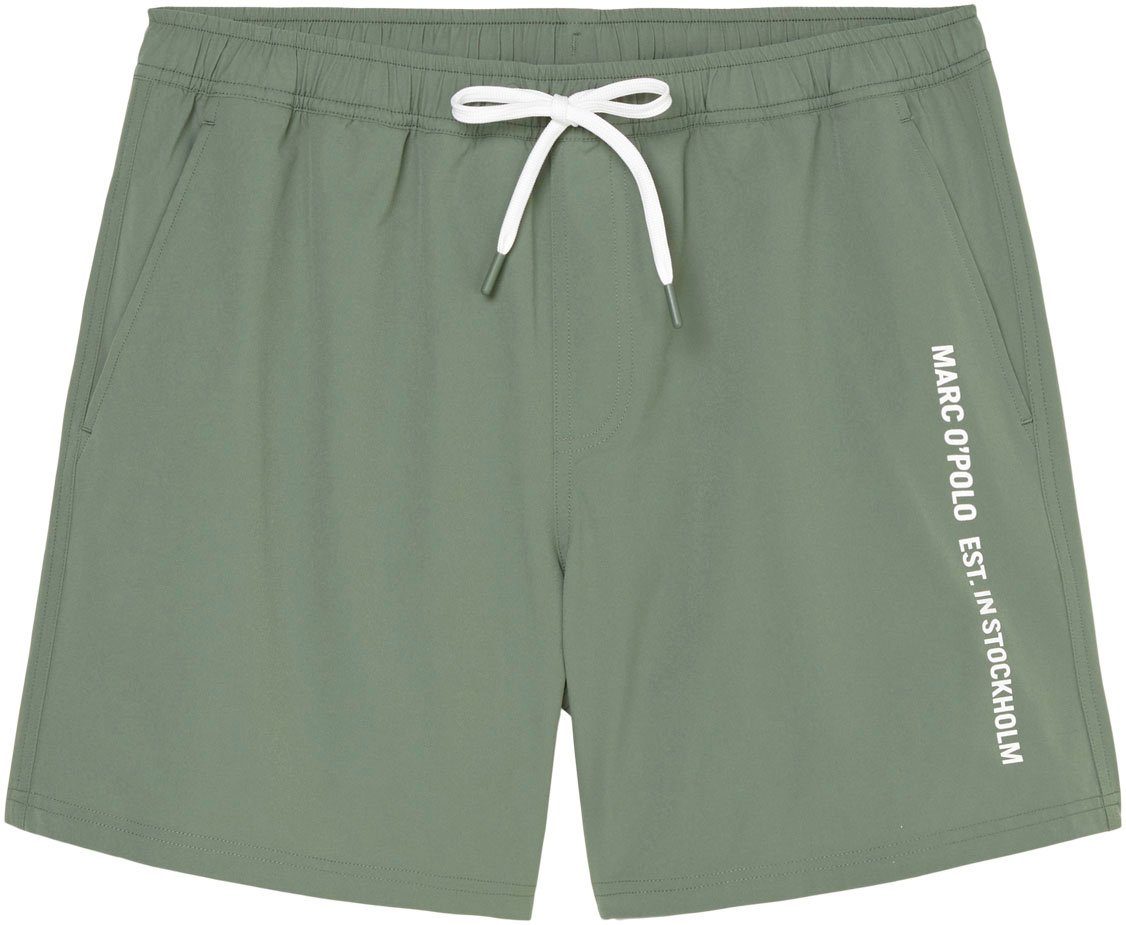 Marc O'Polo Badeshorts mit seitlichen Taschen und Logoschriftzug