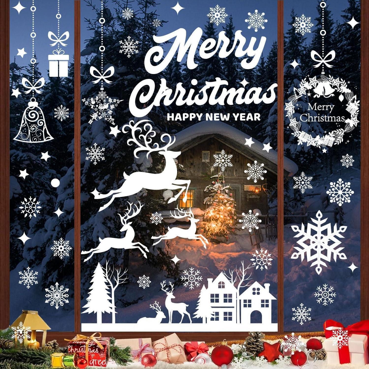 LuxusKollektion Fensterbild Fensterbilder Weihnachten Schneeflocken PVC 210tlg