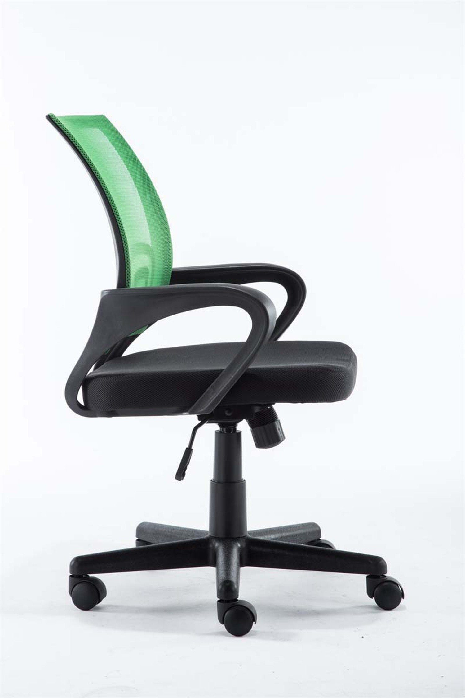 Bürostuhl schwarz bequemer Drehstuhl, Microfaser und Chefsessel, Genf (Schreibtischstuhl, drehbar mit XXL), Kunststoff höhenverstellbar Bürostuhl - grün Sitzfläche: 360° - TPFLiving Rückenlehne Gestell: