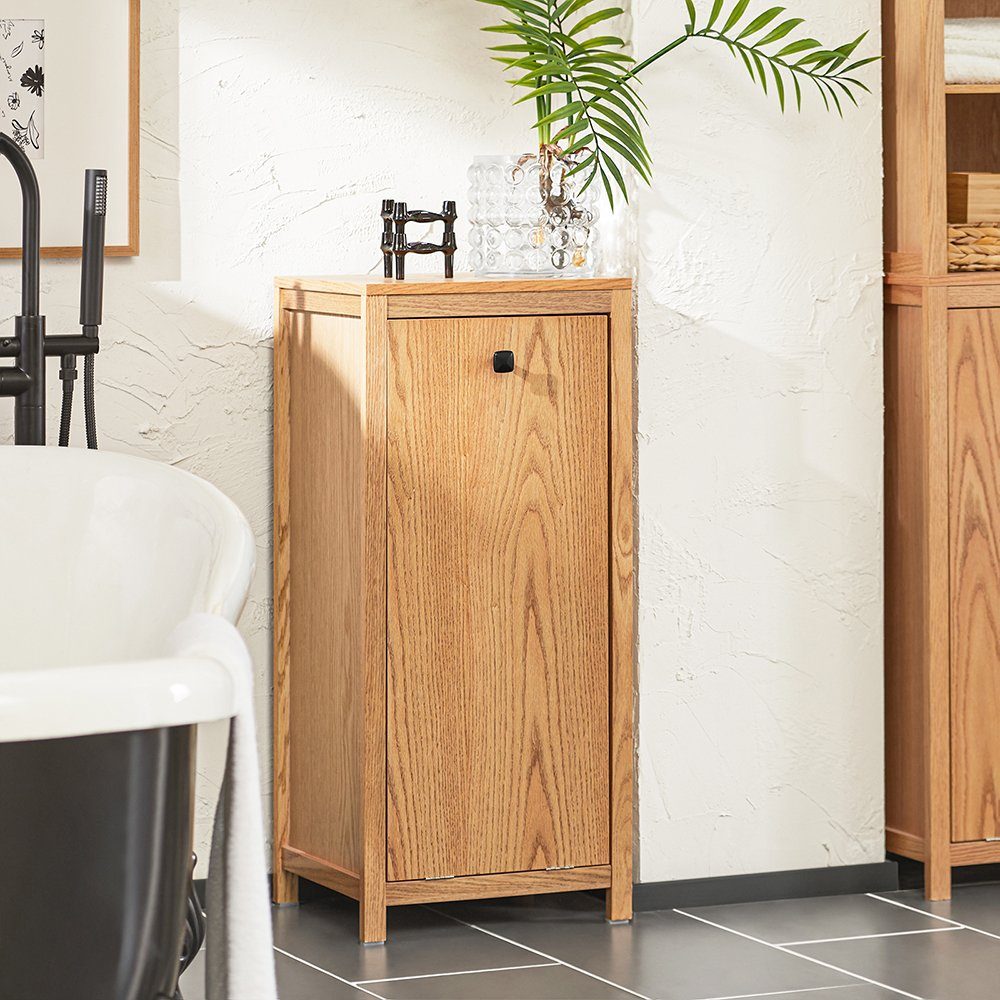SoBuy Wäscheschrank mit ausklappbarem Wäschetruhe MDF Natur BZR96-N günstig online kaufen