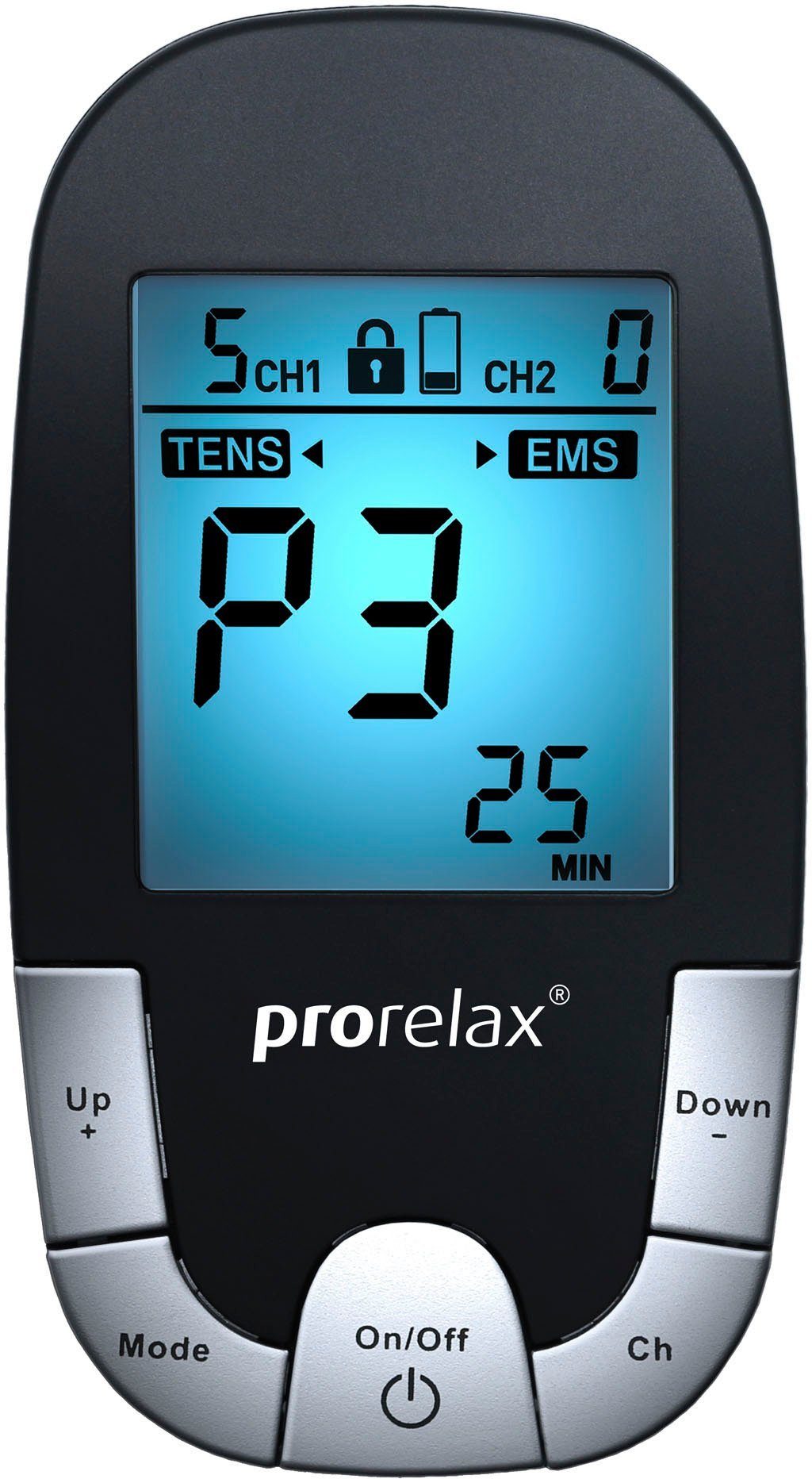Prorelax TENS Elektrostimulationsgerät EMS Duo 2 Therapien mit einem Gerät