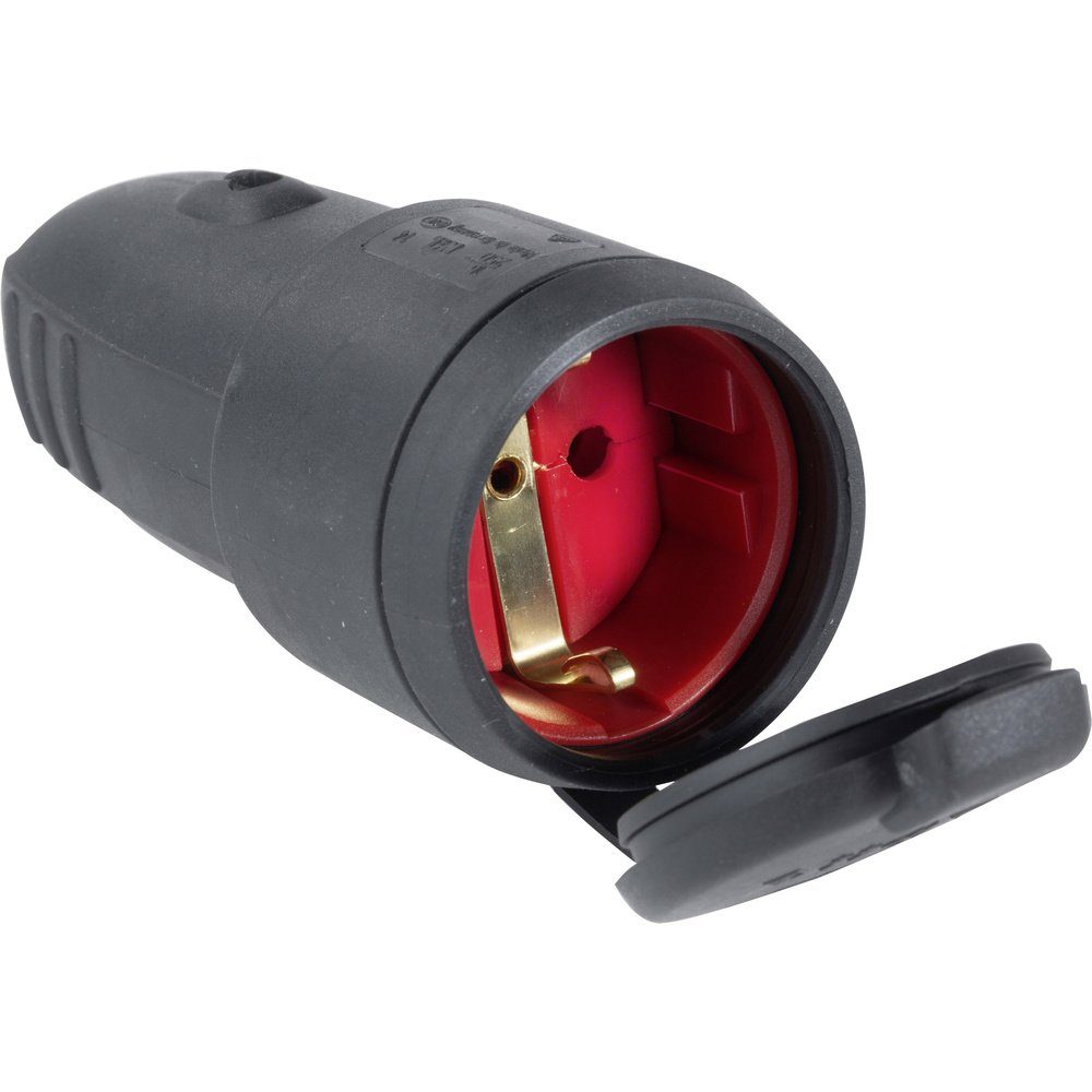 AS Schwabe 60415 Schutzkontaktkupplung Gummi 230 V Schwarz IP44 Steckernetzteil