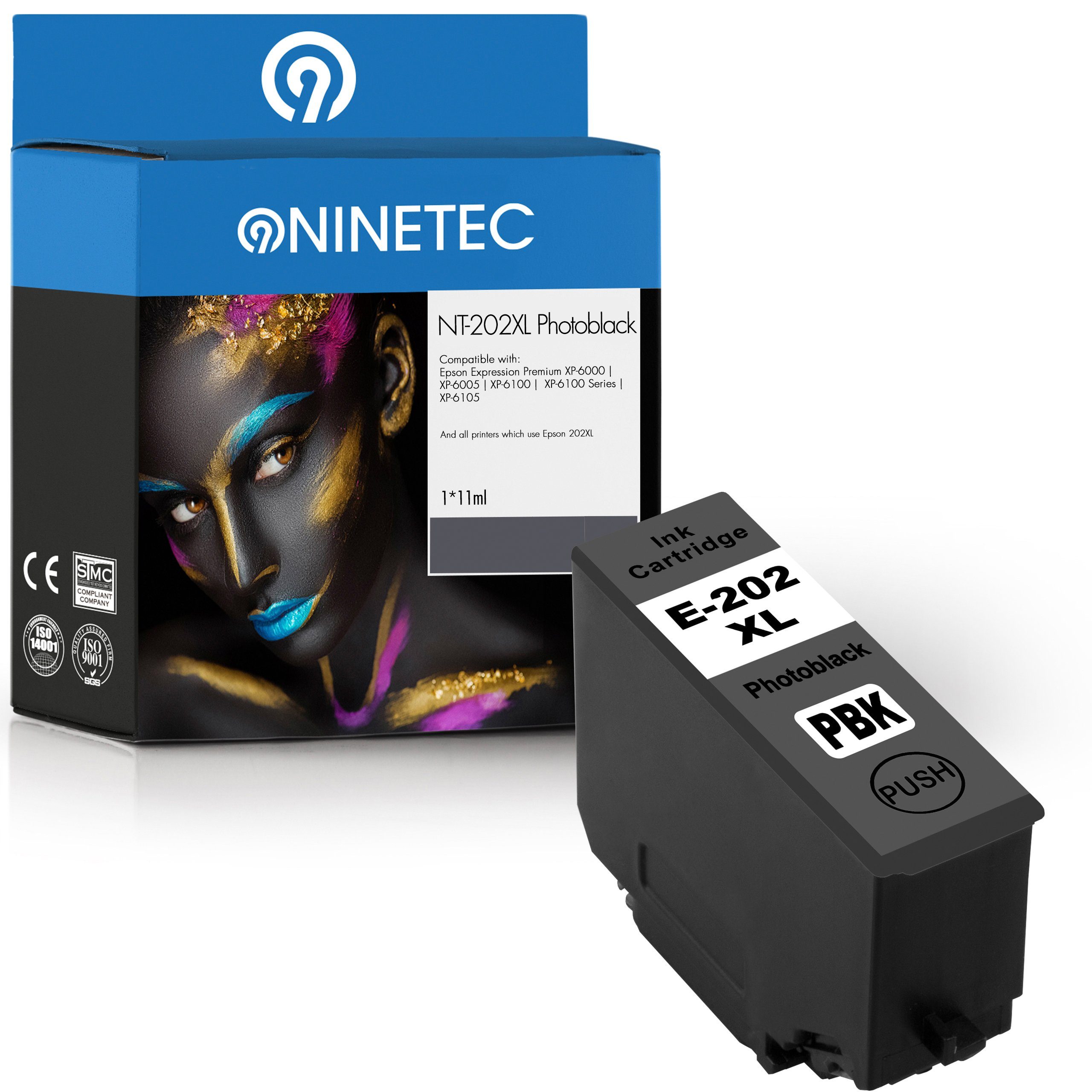 NINETEC ersetzt Epson 202XL 202 XL Photoblack Tintenpatrone