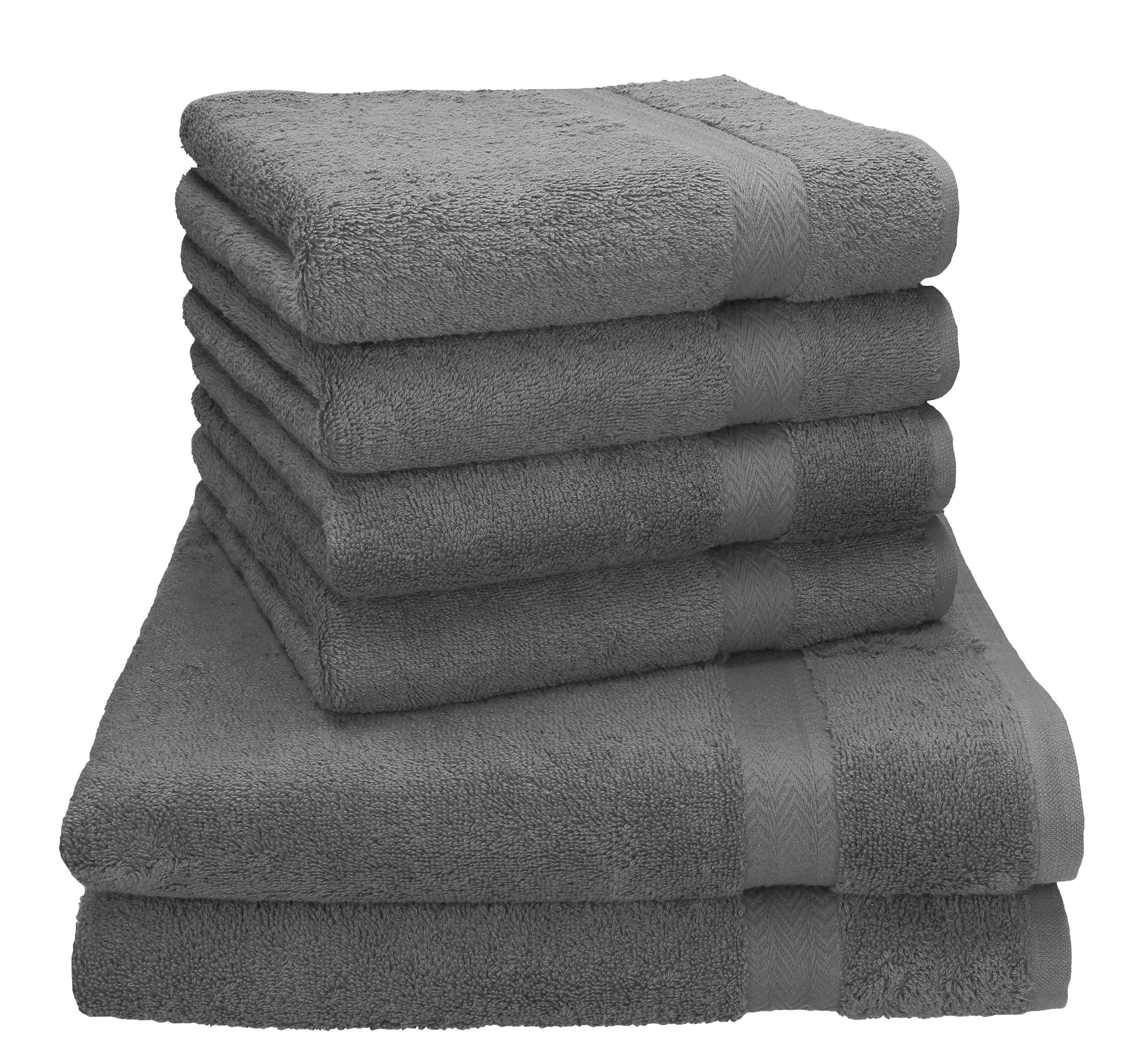 Betz Handtuch Set Betz PREMIUM Handtuch-Set -6 teiliges Handtücher-Set-100% Baumwolle, 100% Baumwolle, (6-tlg) anthrazit