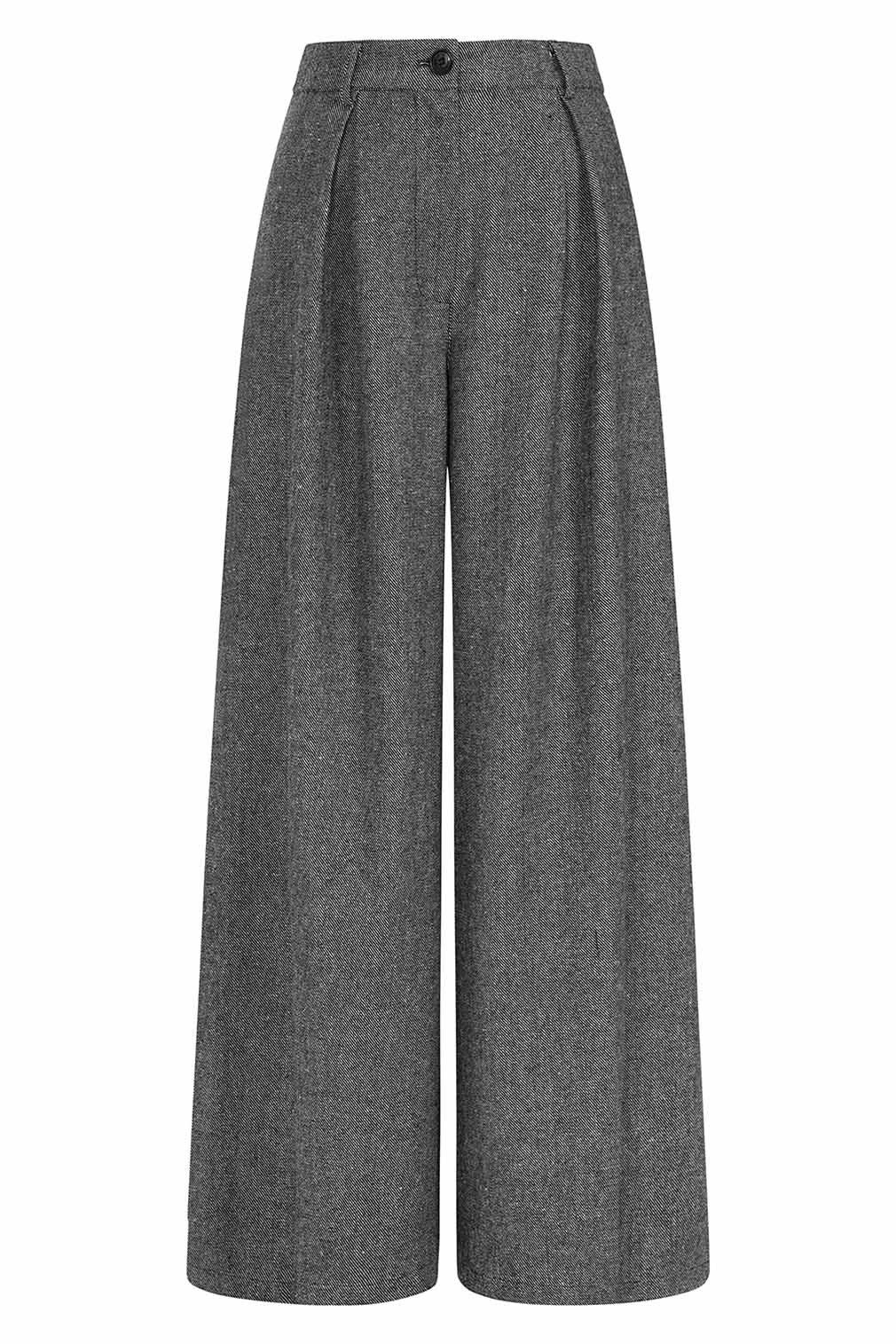 Banned Schlaghose Lori Herringbone Trousers Vintage Fischgrätmuster günstig online kaufen