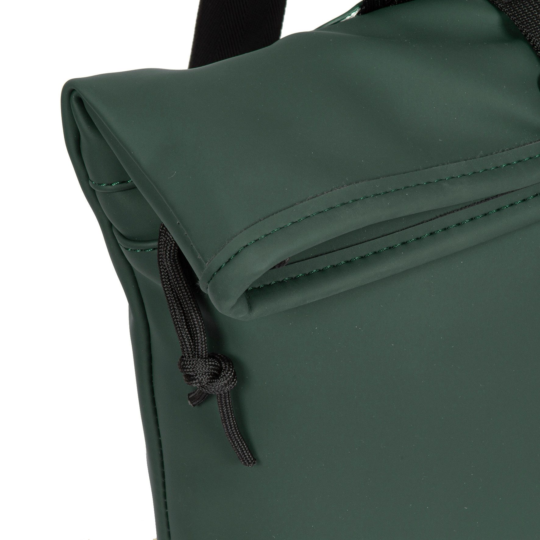 NEW REBELS Cityrucksack kleiner Roll Up RollTop Kurier Rucksack Mart Los Angeles, wasserabweisendes Planenmaterial, dunkelgrün