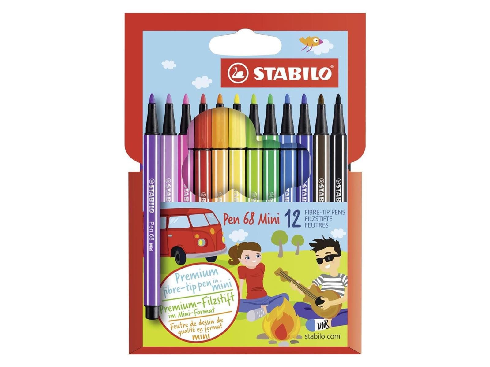 STABILO Filzstift STABILO Pen 68 Mini Filzstift - 1 mm - 12er Etui