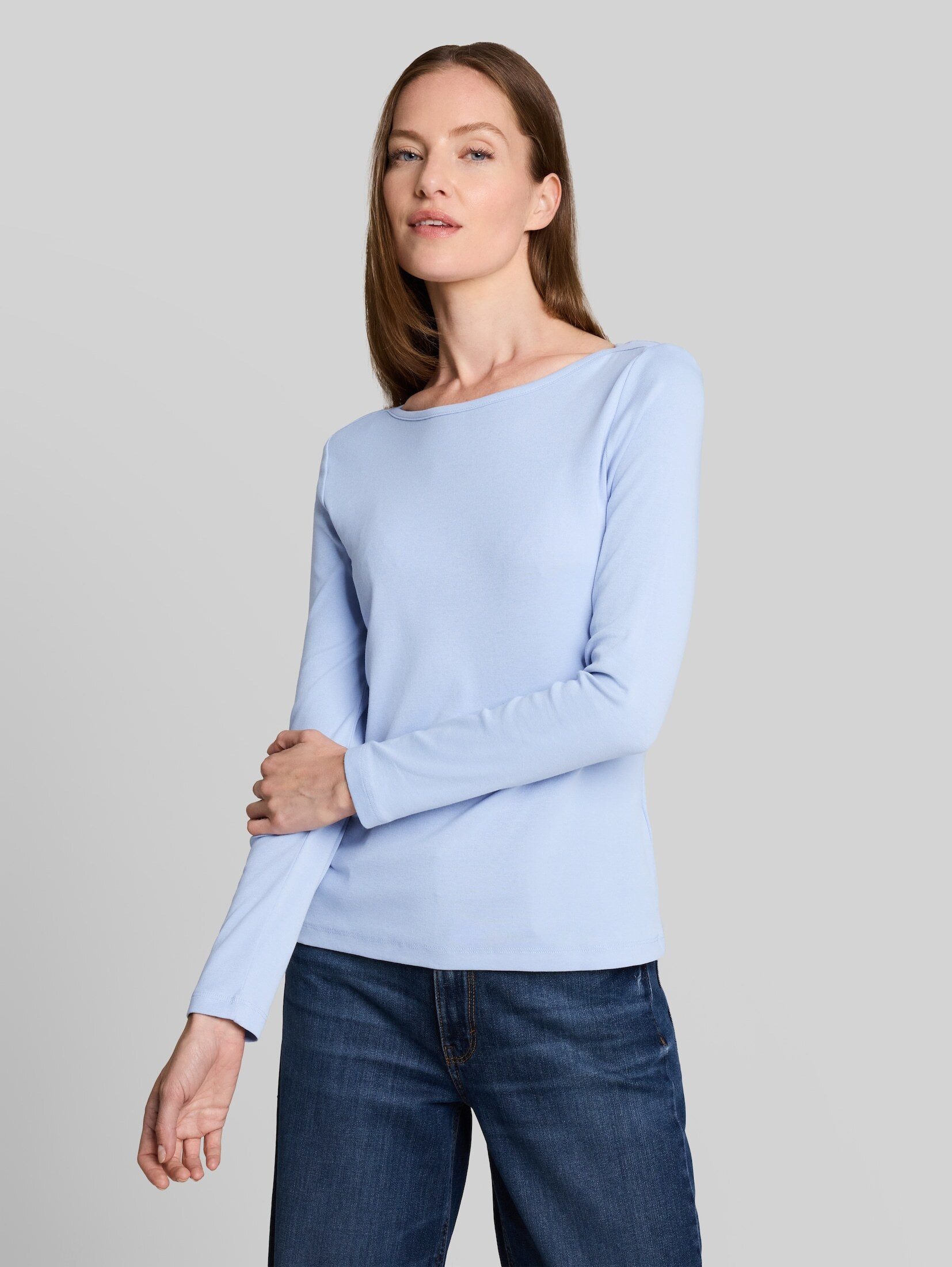 TOM TAILOR Langarmshirt T-Shirt (im Einserpack) Slim Fit Langarmshirt mit U-Boot-Ausschnitt