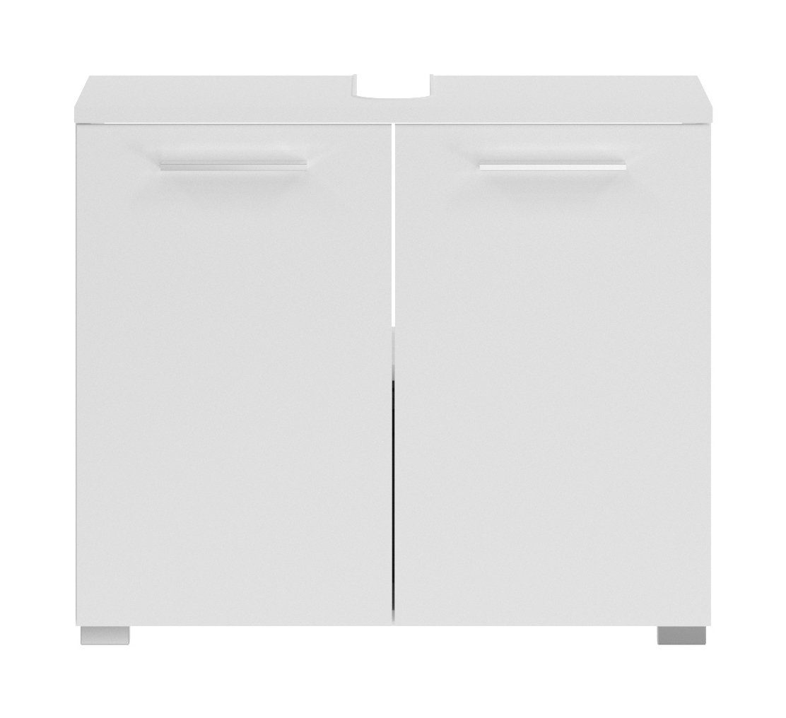 (BxHxT: Türen Fach Roca mit weiß einem 65x55x31 in möbelando Waschbeckenunterschrank und 2 cm)