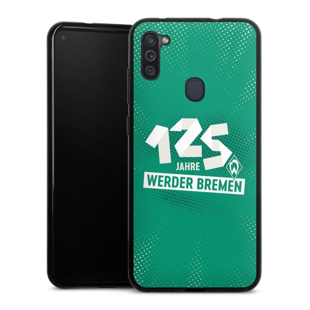 DeinDesign Handyhülle 125 Jahre Werder Bremen Offizielles Lizenzprodukt, Samsung Galaxy M11 Silikon Hülle Bumper Case Handy Schutzhülle