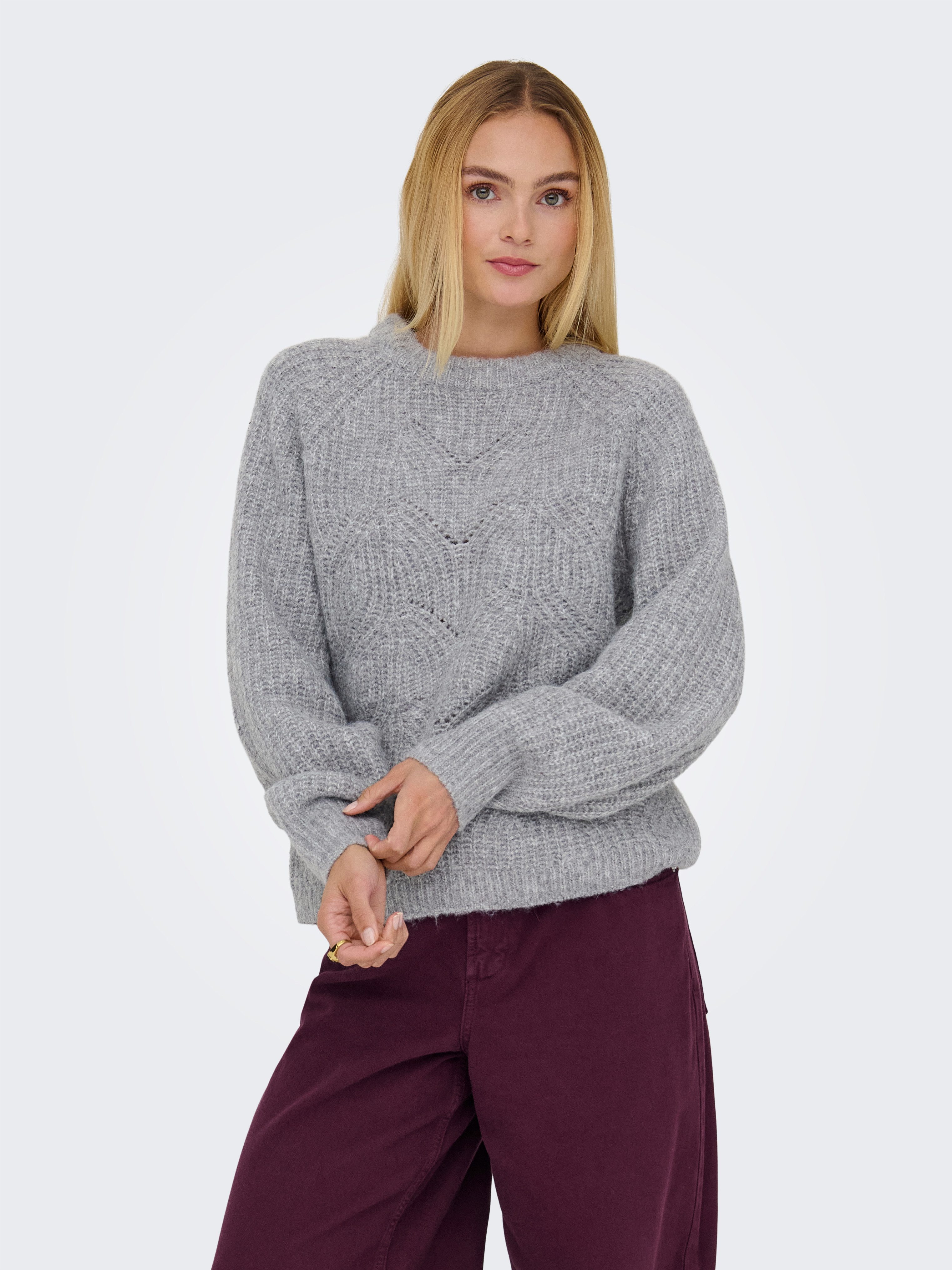 ONLY Strickpullover ONLGILA LIFE LS STRUCTURE O-NECK BF KNT