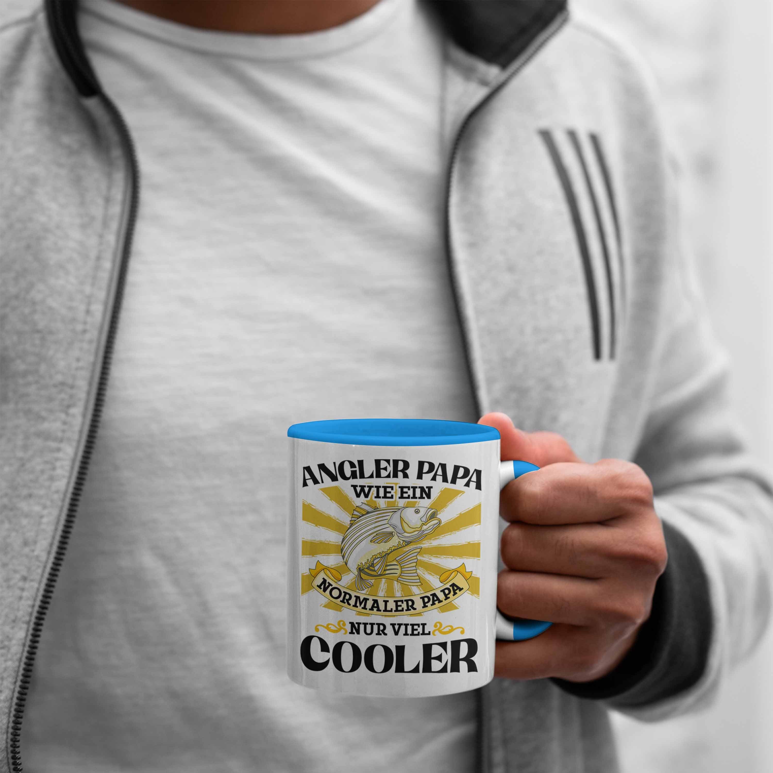 - Sohn Papa Geschenk Angler-Vater Trendation Vatertag Trendation von Angler Blau Tasse Geschenkidee für