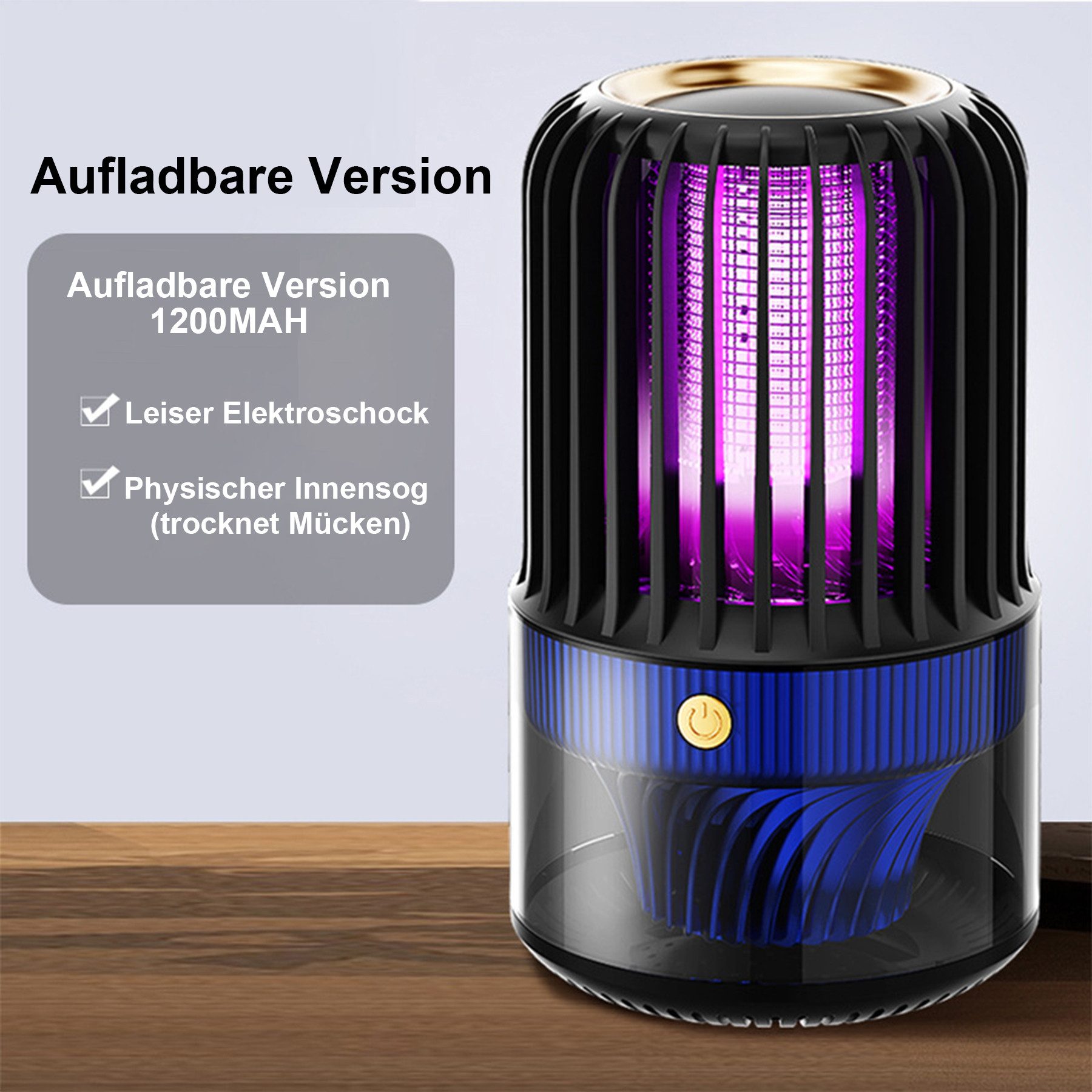 Senmudi Insektenvernichter 2IN1 Insektenvernichter Elektrisch Mückenlampe,mit UV-Lampe,LED-Licht, für Schlafzimmer,Innenräume – gegen Mücken,Motten & Fliegen