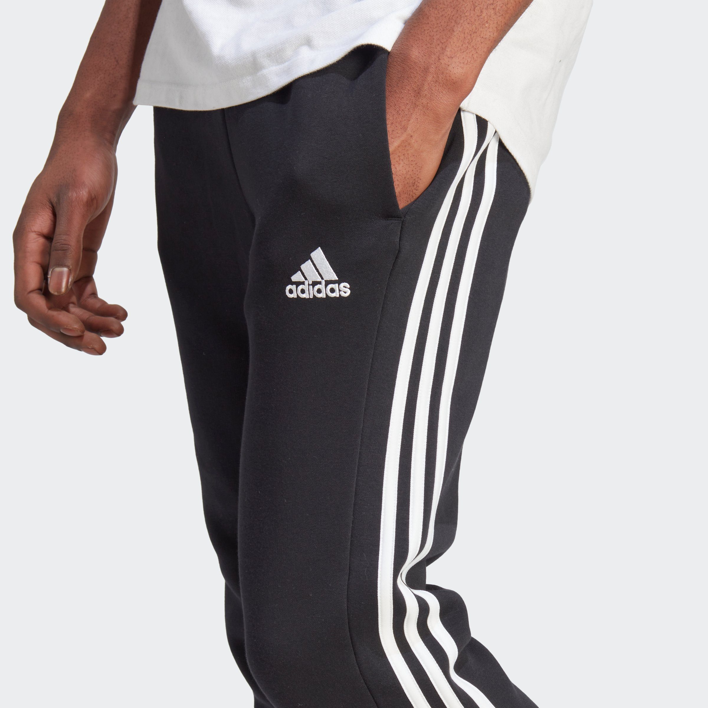 adidas Sportswear TAPERED CUFF ESSENTIALS (1-tlg) Sporthose 3STREIFEN Black HOSE / White