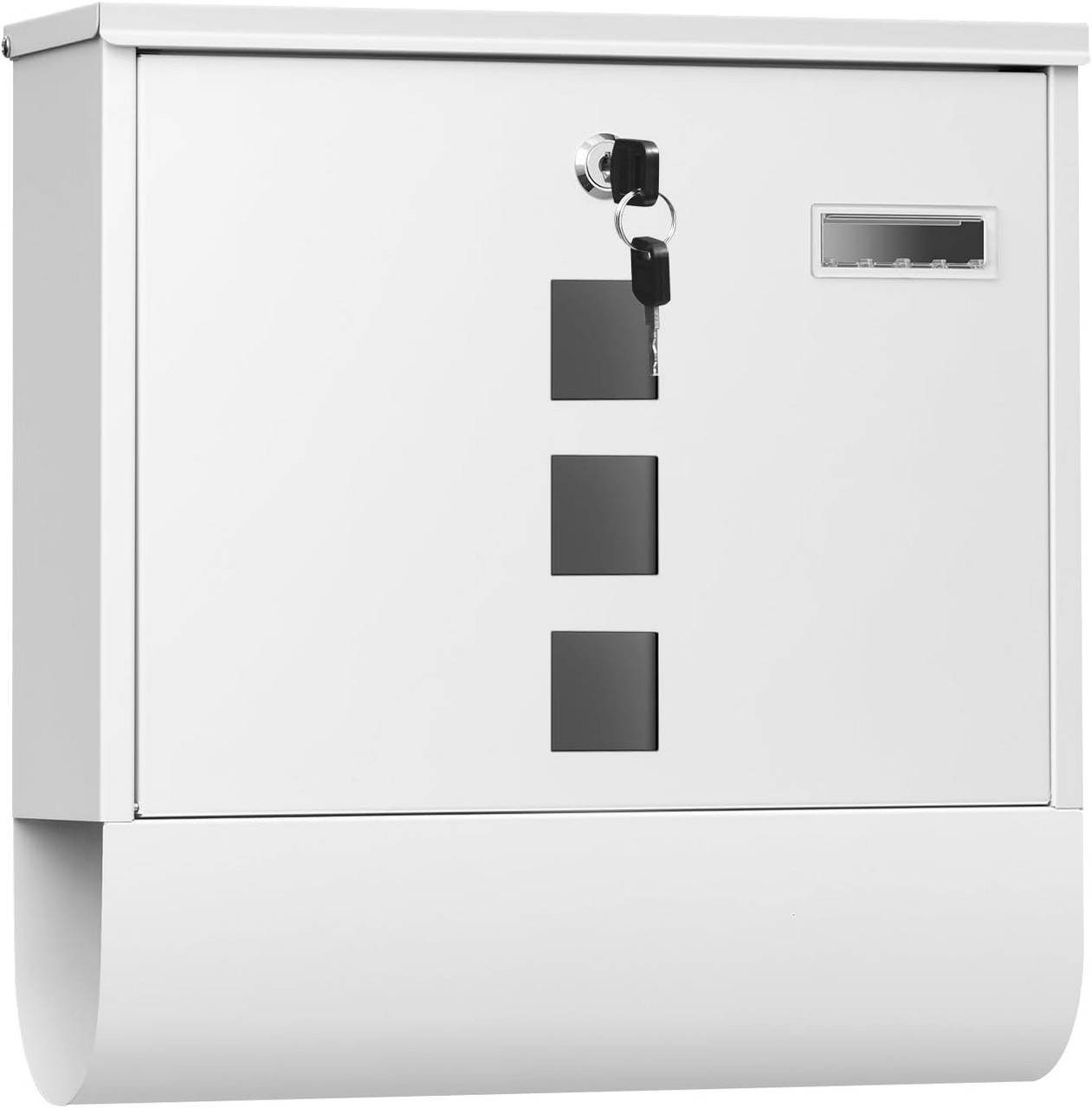 Woltu Wandbriefkasten (1-St), Postkasten mit Zeitungsfach Sichtfenstern, abschließbar