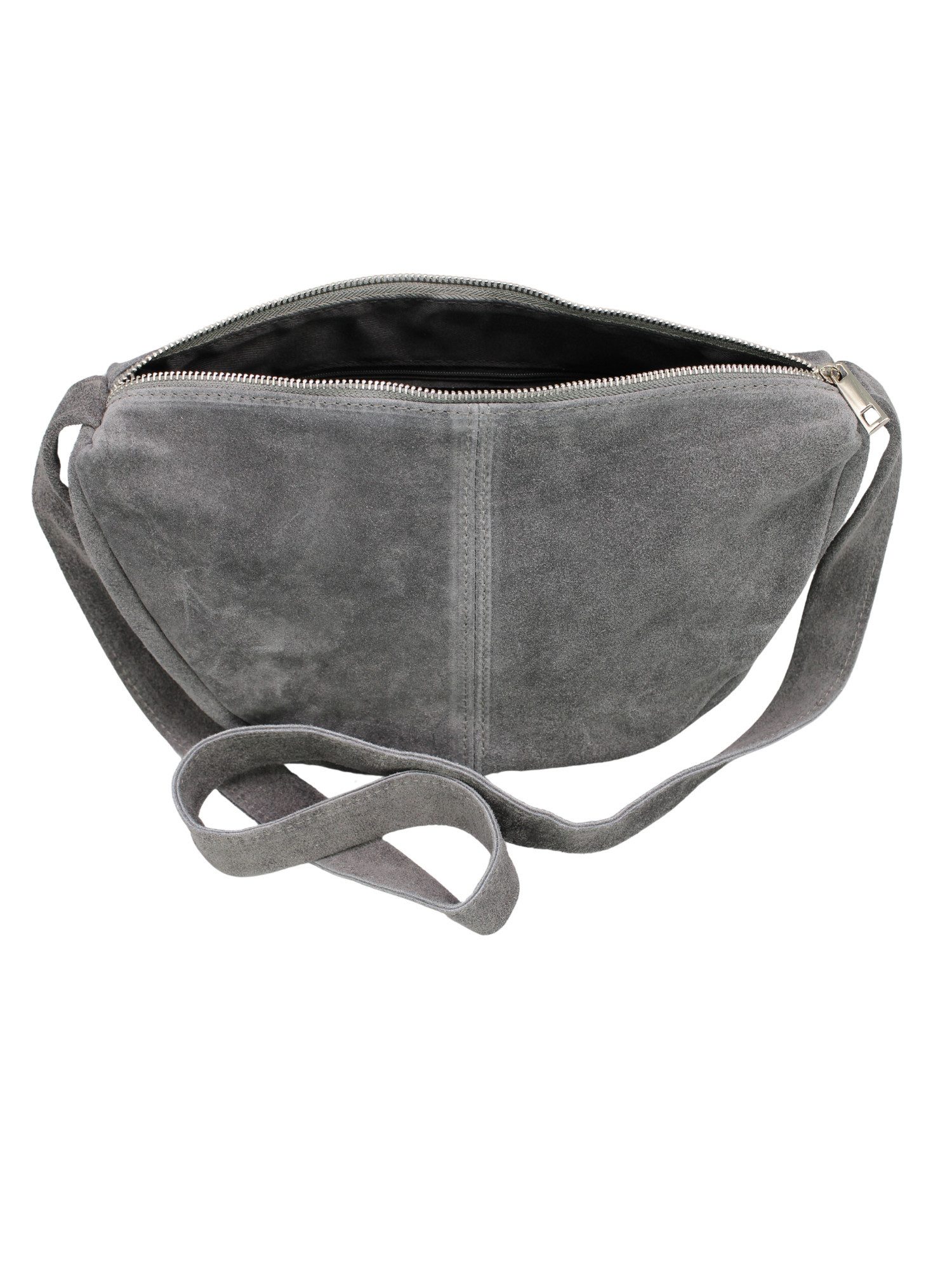 BRISE TASCHE Schultertasche Wildleder-Schultertasche mit Crossbody-Riemen, Made in Italy (Kein Set, Einzeltasche), Vielseitig tragbar (Schultertasche, Crossbody, Banana Bag)