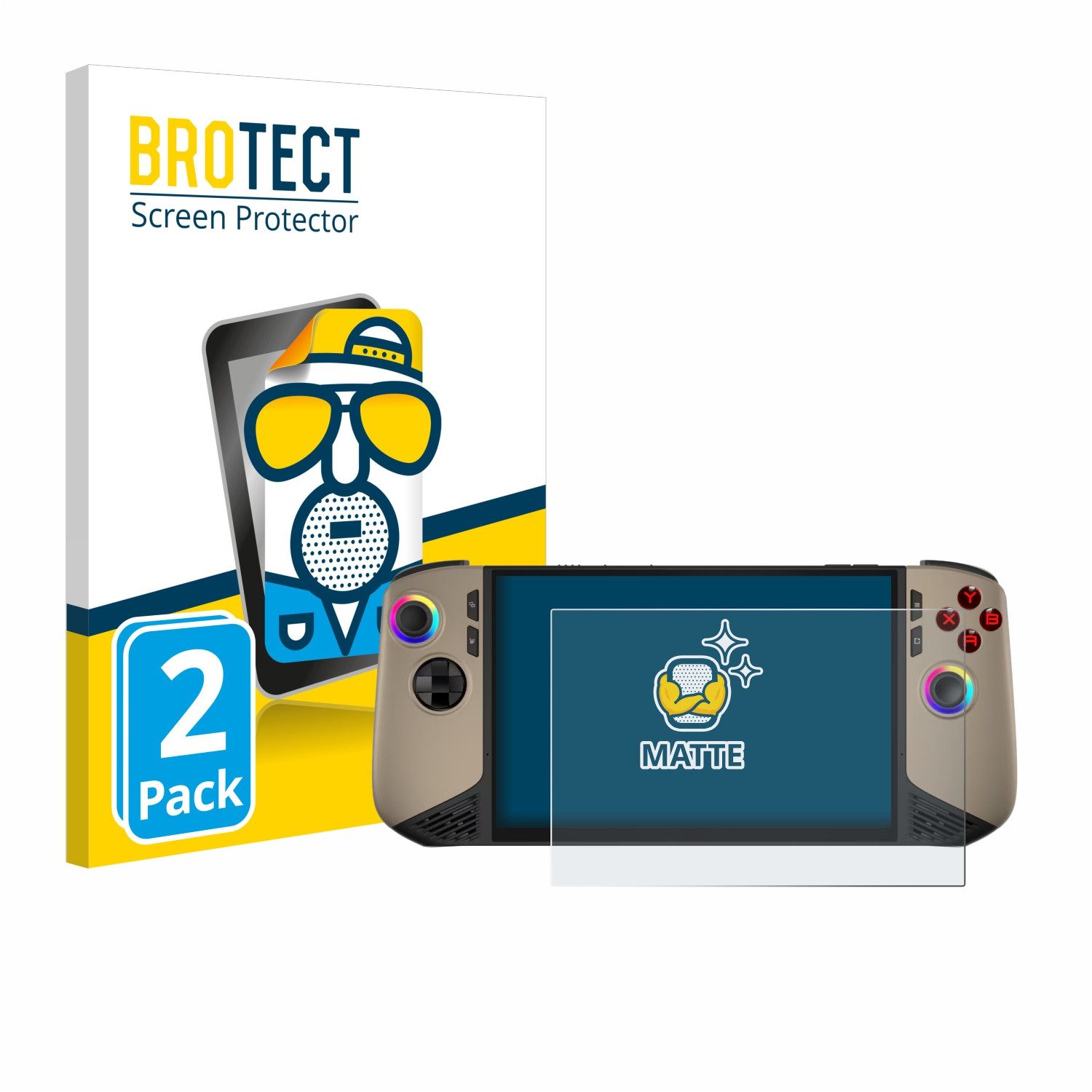 BROTECT Displayschutzfolie Schutzfolie für MSI Claw 8 AI+, 2 Stück, Displayschutz Schutz Folie Matt Entspiegelungsfolie