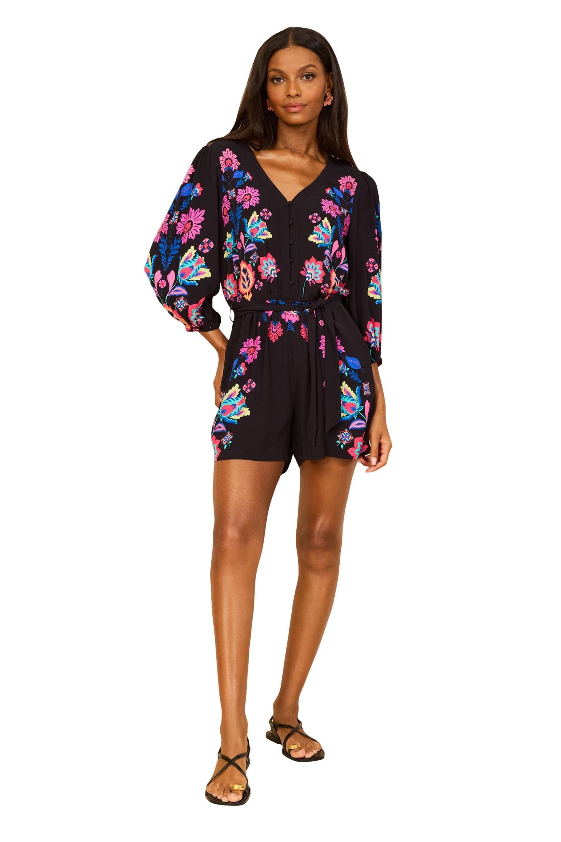 Love & Roses Playsuit Love & Roses Playsuit mit V-Ausschnitt, Regular (1-tlg)