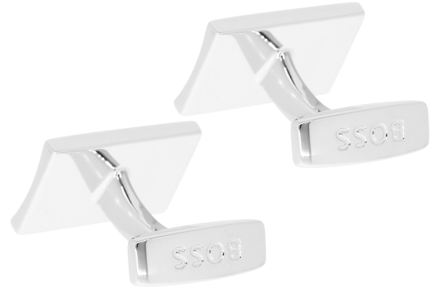 BOSS Manschettenknöpfe 50515410-001, Schwarz/Silber B-Handle-Cuf