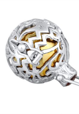 Nenalina Charm-Einhänger Klangkugel Ornament Granat Romantik 925 Silber