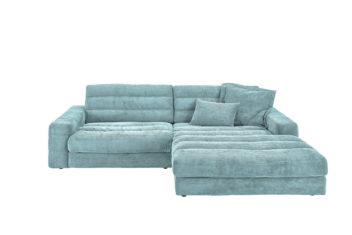 links Sofa Cord Ecksofa Farben versch. rechts versch. Größen und hellblau od. KAWOLA LANA, Recamiere