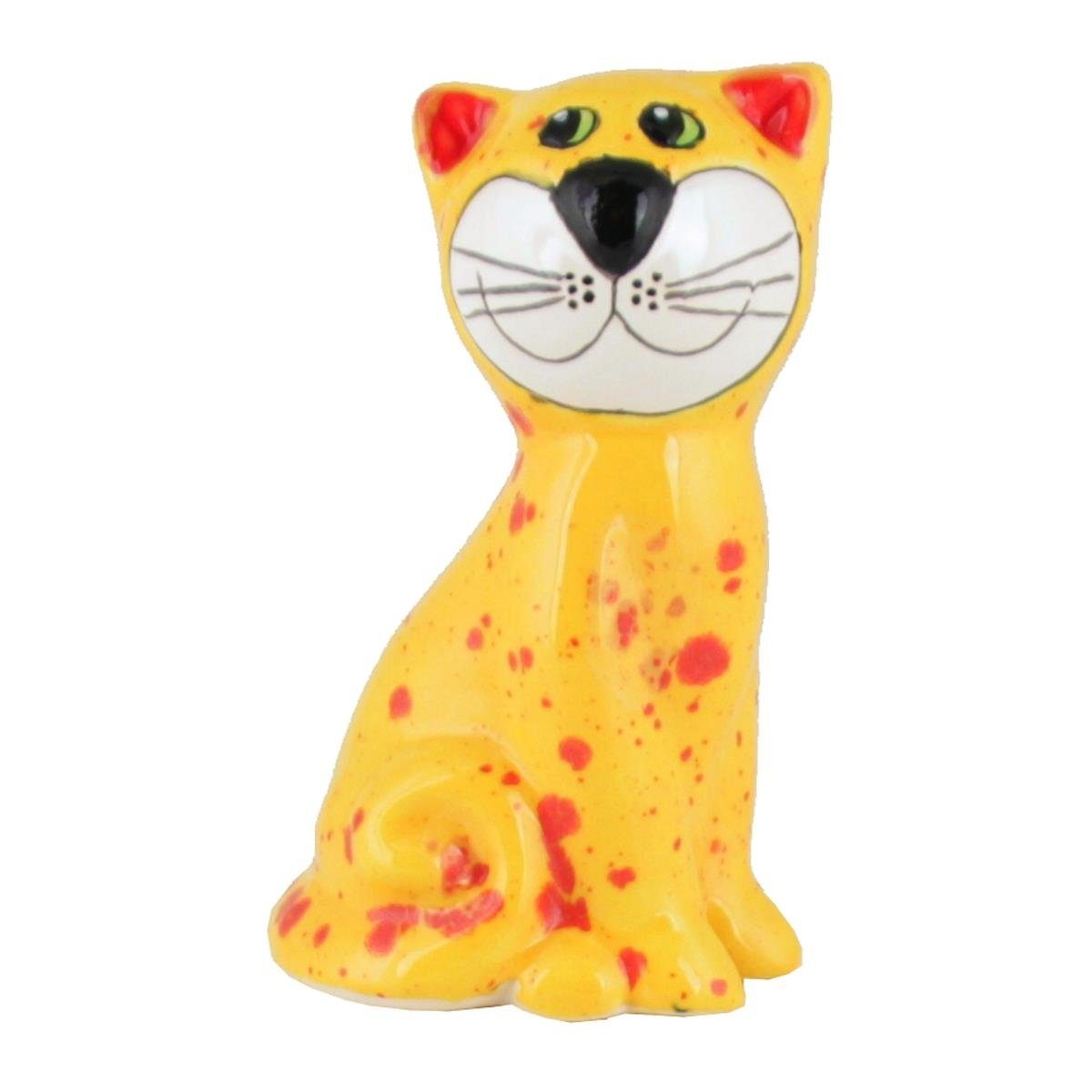 Günstige Artikel diesen Monat Tangoo Gartenfigur (Stück) H, ca Keramik-Katze 14cm rot getupft gelb Tangoo sitzend