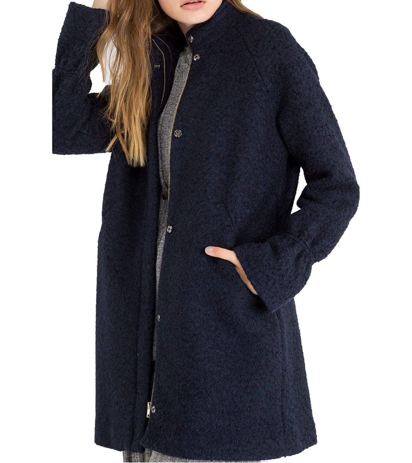 minimum Wintermantel »minimum Kurzmantel Palma stilvolle Damen Jacke mit  Raglanärmel und Glocken-Bündchen Winter-Mantel Schwarz« online kaufen | OTTO
