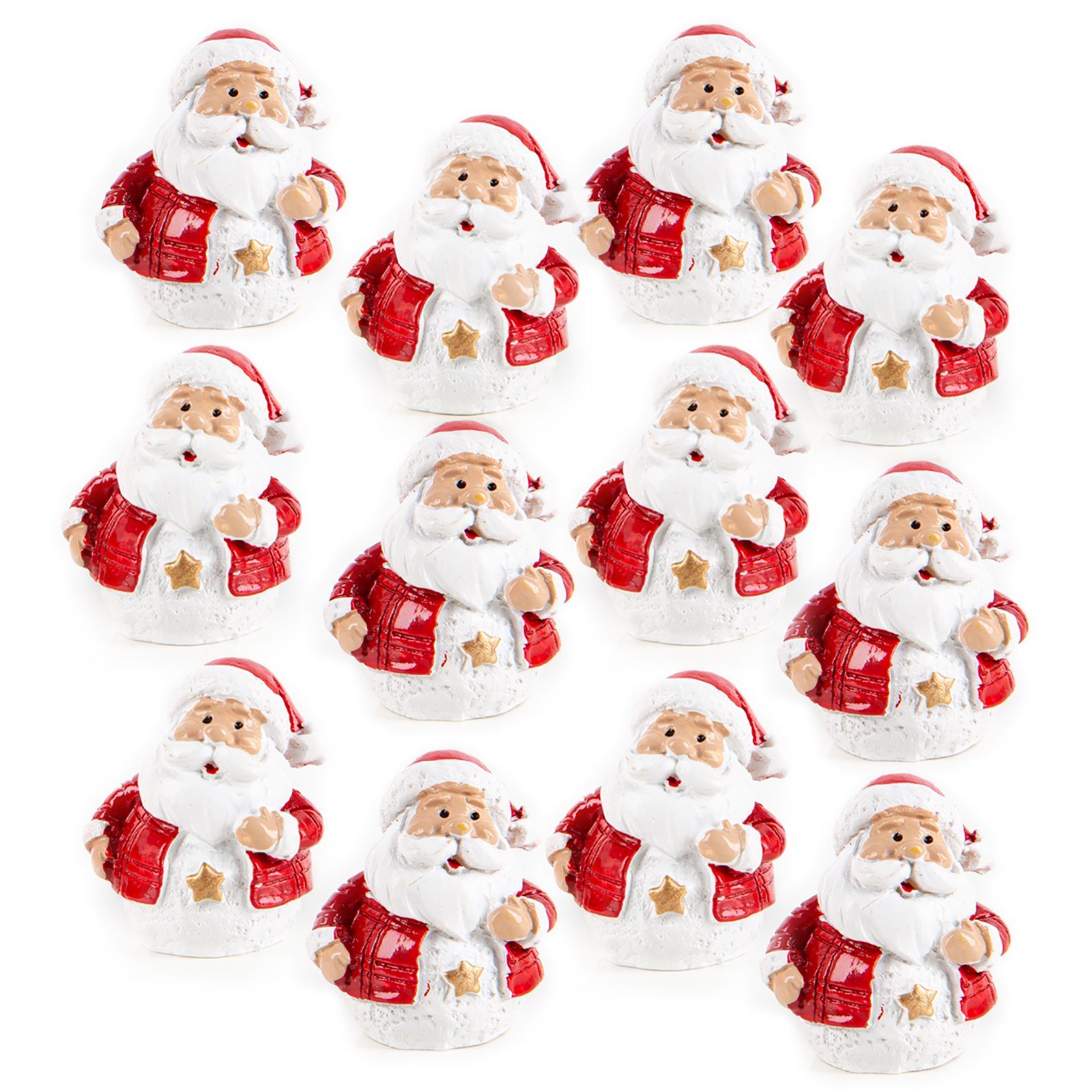 Weihnachtsfigur 12 Weihnachtsmann Nikolaus Deko rot weiß