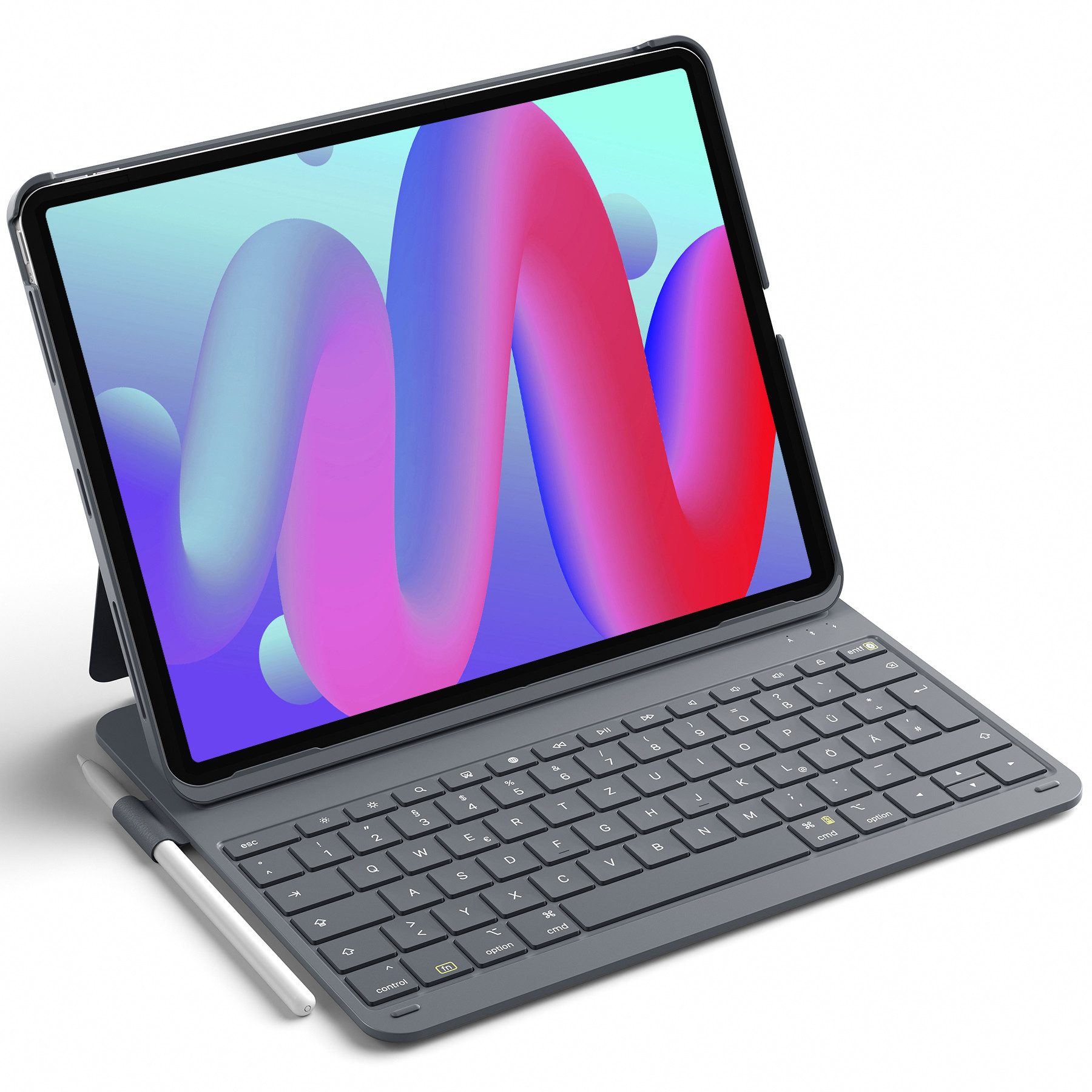 Inateck Ultraleichte Tastatur Hülle für 10,9/11/12,9/13 Zoll iPad Air Pro iPad-Tastatur (Hoch-/Querformat Verwenden, mit Stifthalter)