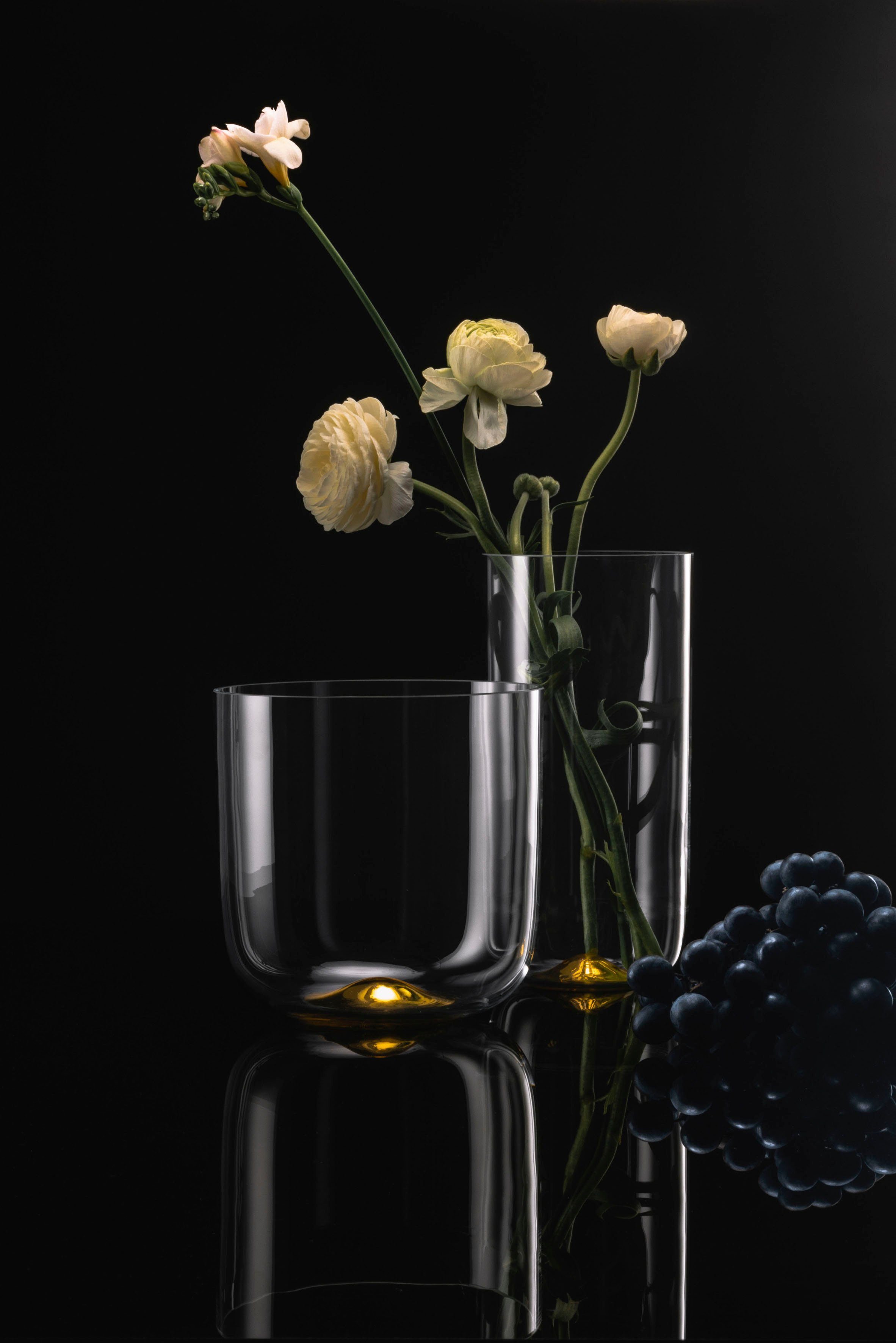Eisch Germany Tischvase DOT (1 St), mundgeblasen, Kristallglas, mit 24karätigem Gold veredelt, 25 cm