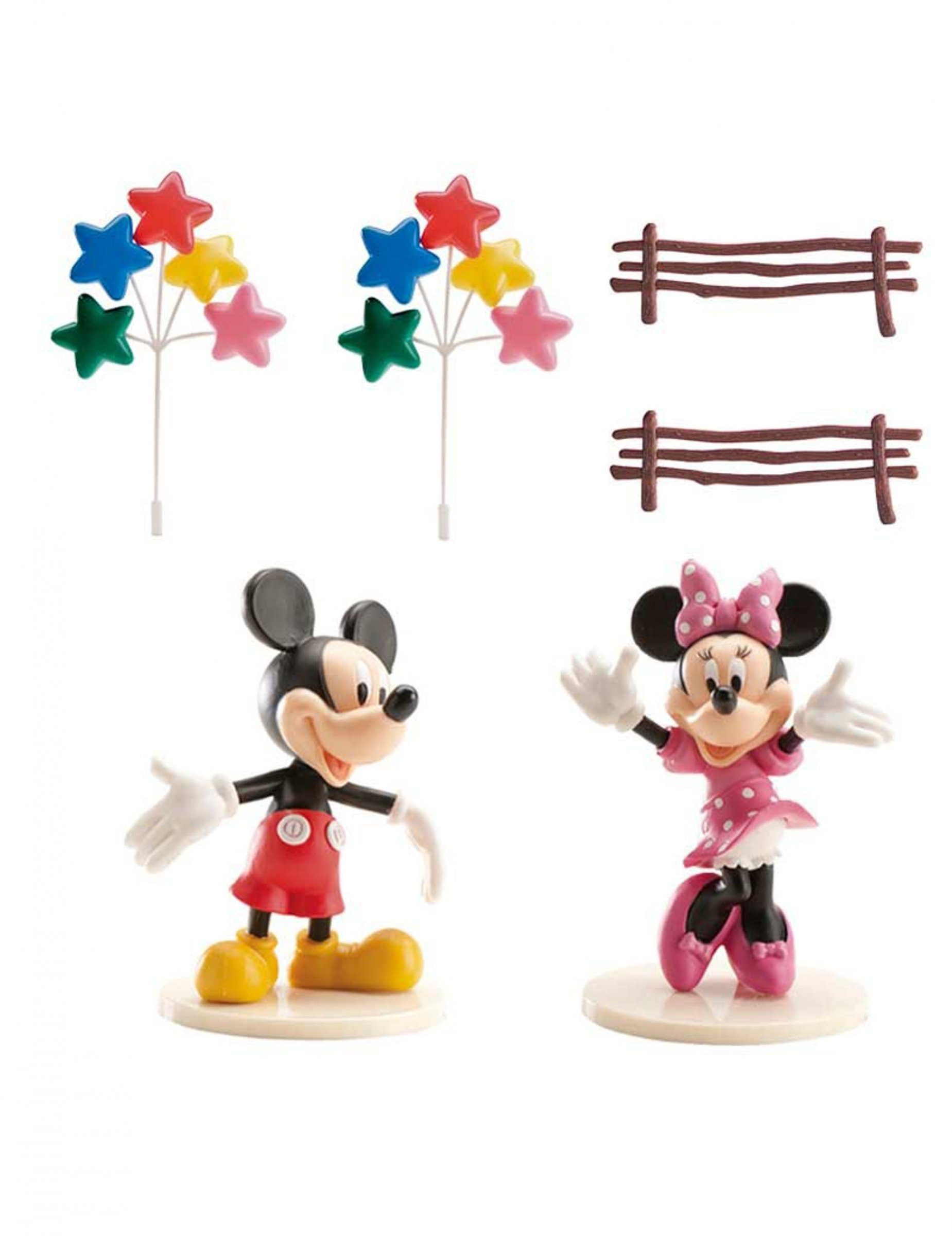 deKora Kostüm Mickey und Minnie Maus-Kuchendeko 6 Stück bunt