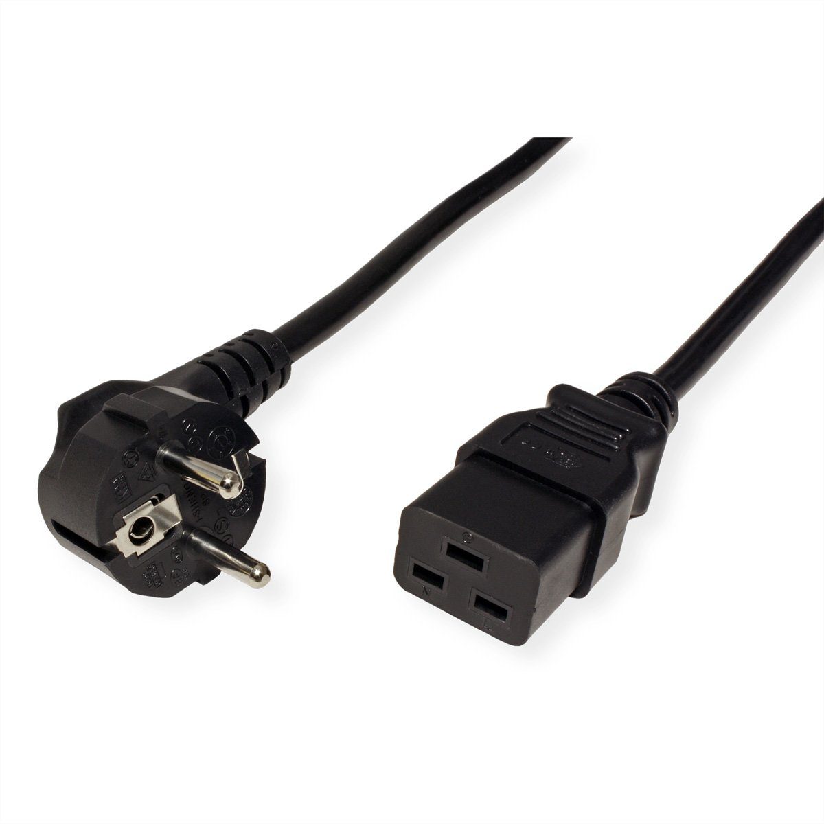 ROLINE Netzkabel Schutzkontakt- IEC320-C19 16A Stromkabel, Schutzkontakt, CEE 7/7, Typ-E/F Männlich (Stecker), IEC320 C19, Kaltgeräte, 16A Weiblich (Buchse) (300.0 cm)