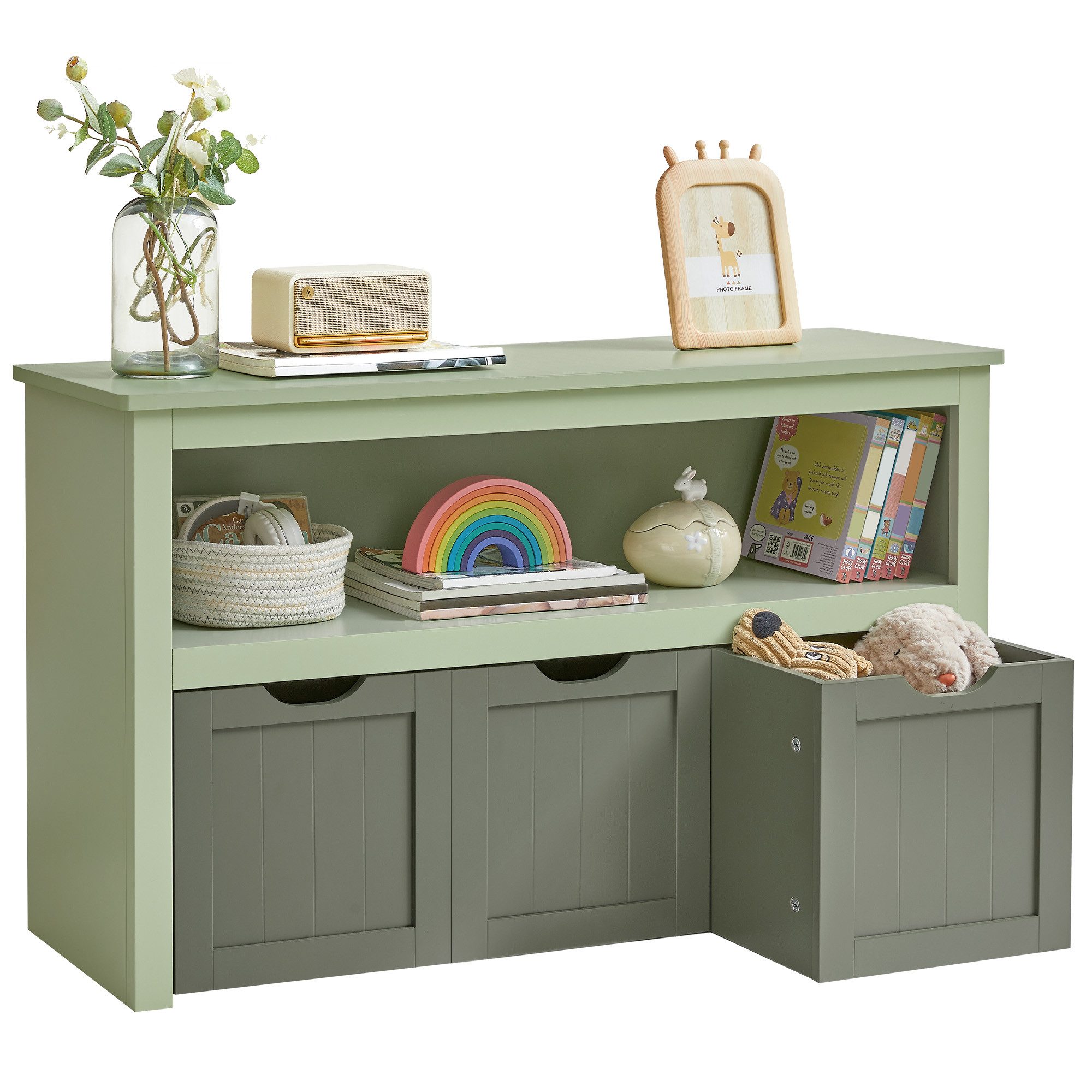 VASAGLE Kinderregal, Bücherregal Kinder, Spielzeugregal, mit Rollen, 30 x 1 günstig online kaufen