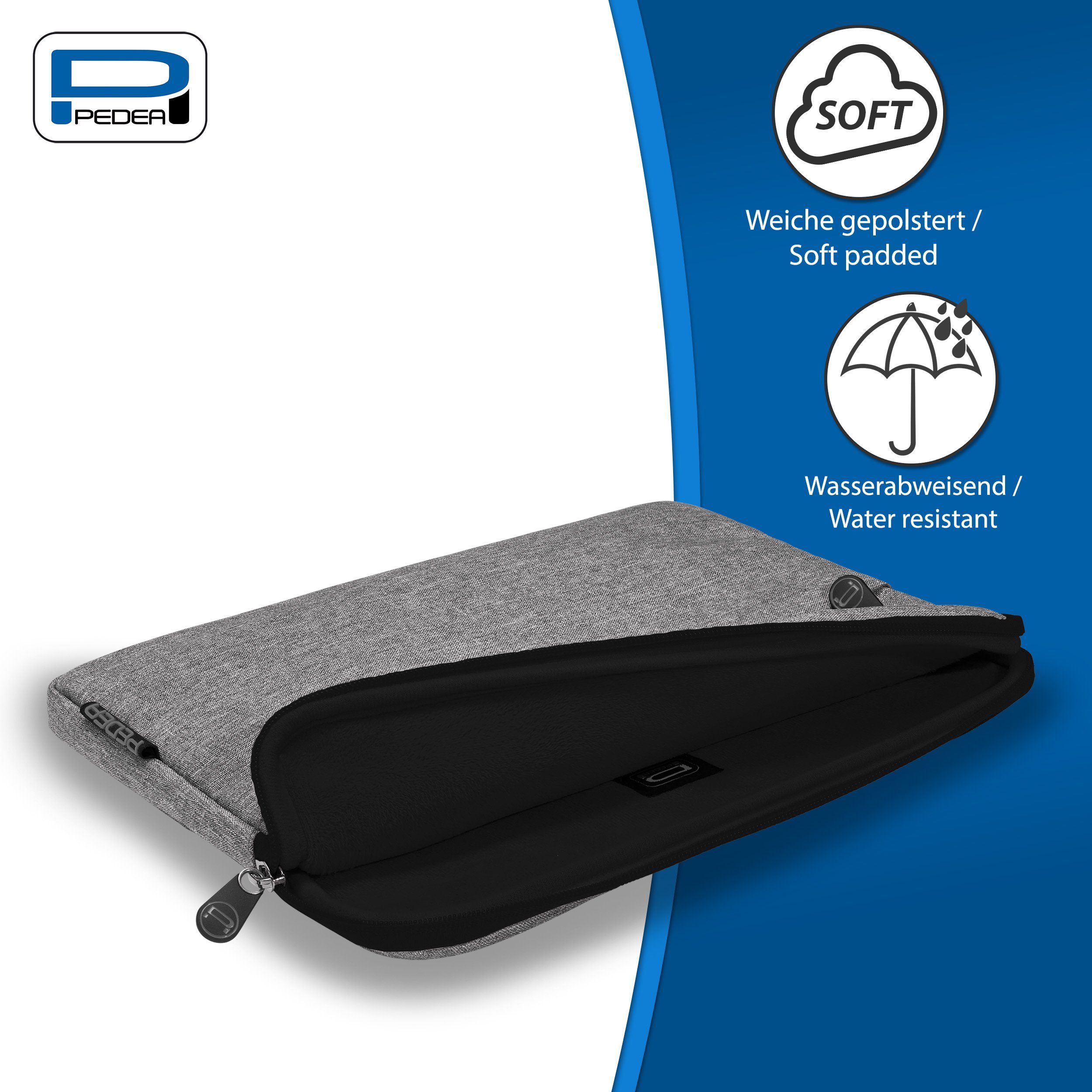 PEDEA Tablettasche FASHION Tablet Hülle mit Polsterung 10,1 / 11 Zoll (kompatible mit iPad, Huawei MatePad, Lenovo Tab, Samsung Galaxy Tab), Schutzhülle mit einer dicken Polsterung und weichem Innenfutter