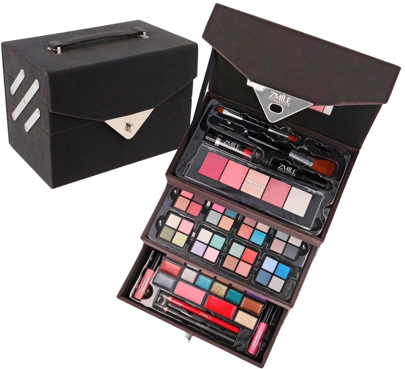 ZMILE COSMETICS Kosmetik-Koffer 'Beauty Case Velvety' (dark grey), 72-tlg., vegane Kosmetik