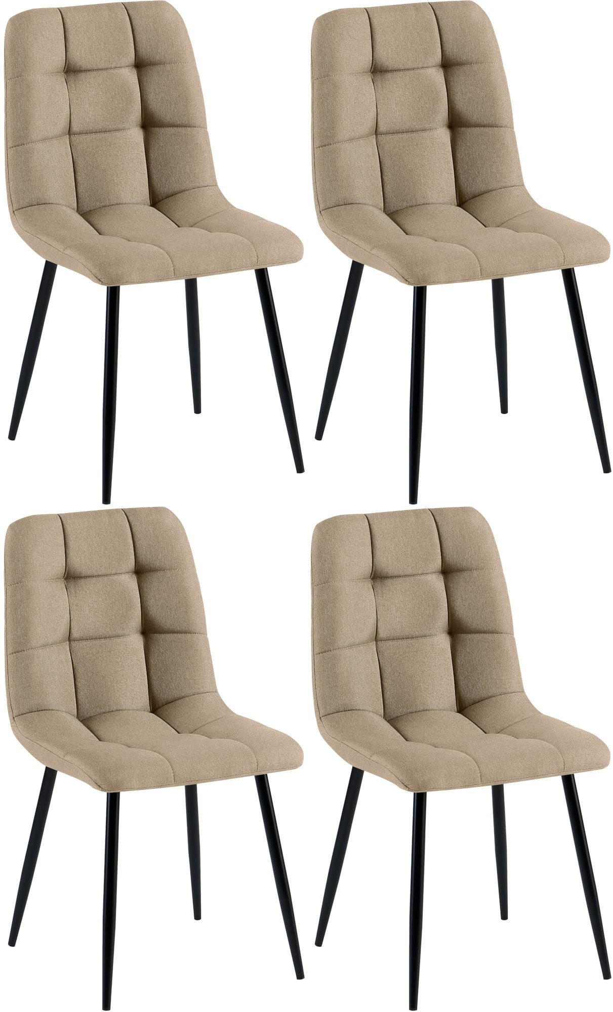 CLP Esszimmerstuhl Antibes Stoff (4er Set, 4 St), gepolstert mit Metallgest günstig online kaufen