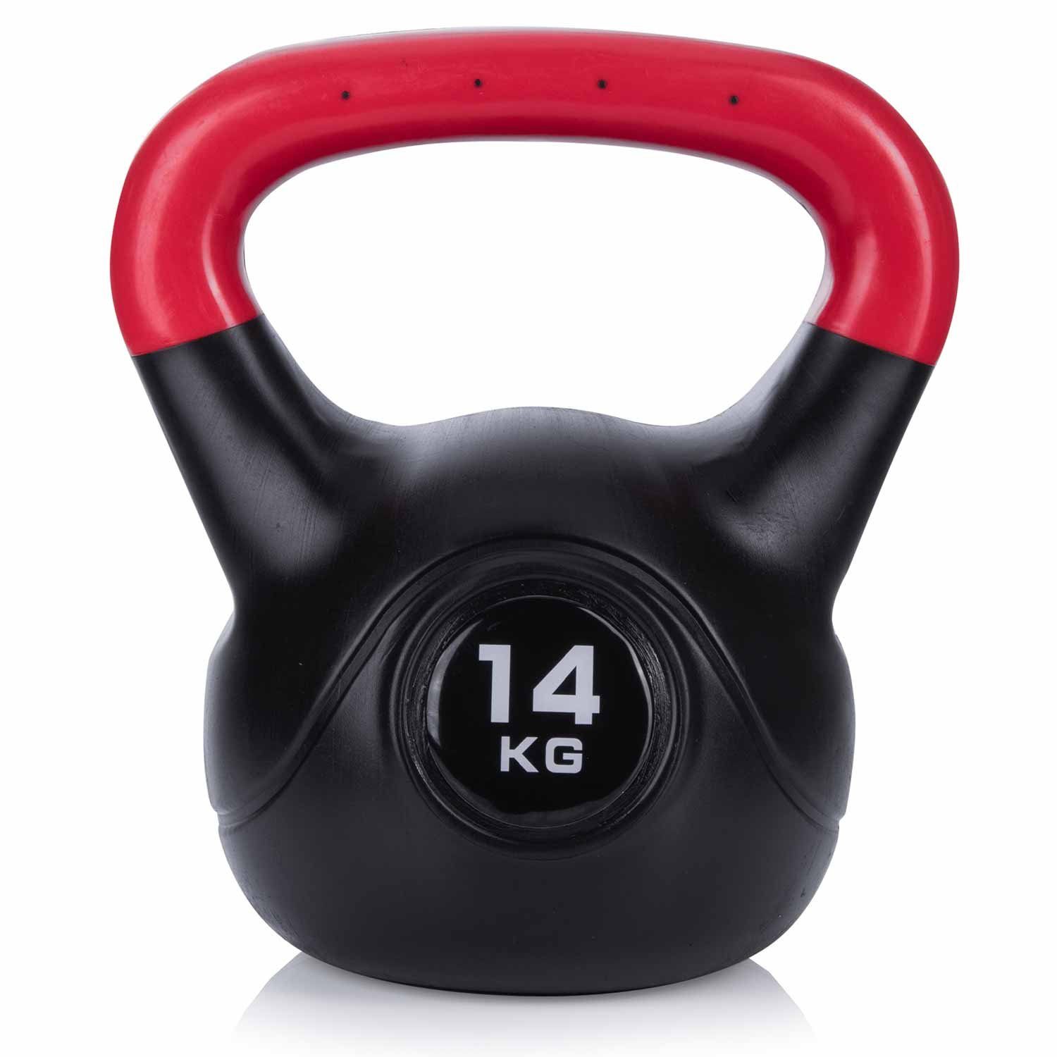 Body & Mind Kettlebell Body & Mind Kettlebell 2–20 kg – Profi Kettlebell mit Kunststoffmantel, (Profi Schwunghantel), Kraftraining Workout Gewicht (14 kg)