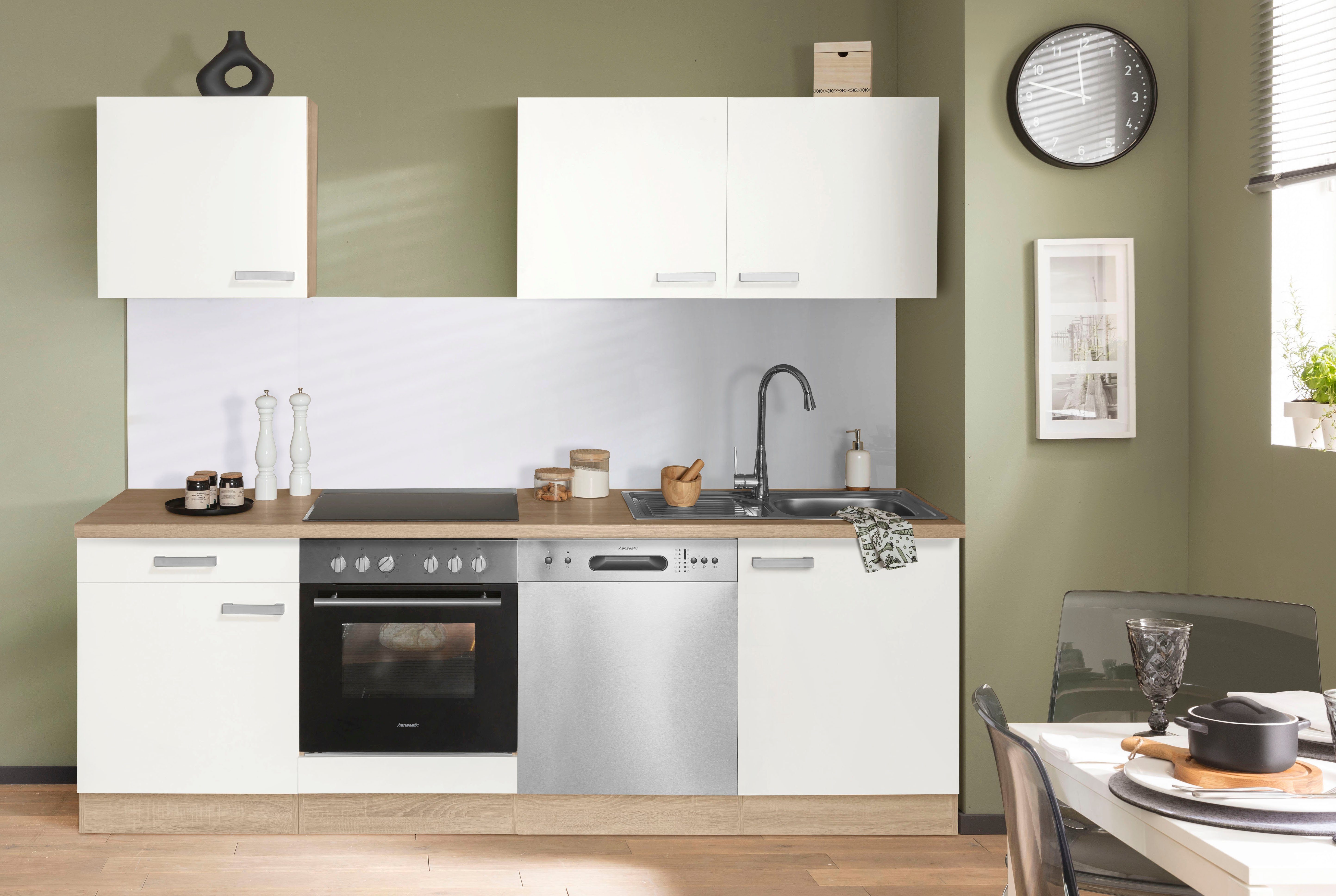 OPTIFIT Küchenzeile Leer Breite 240 cm, mit Hanseatic E-Geräten, inkl. Geschirrspüler