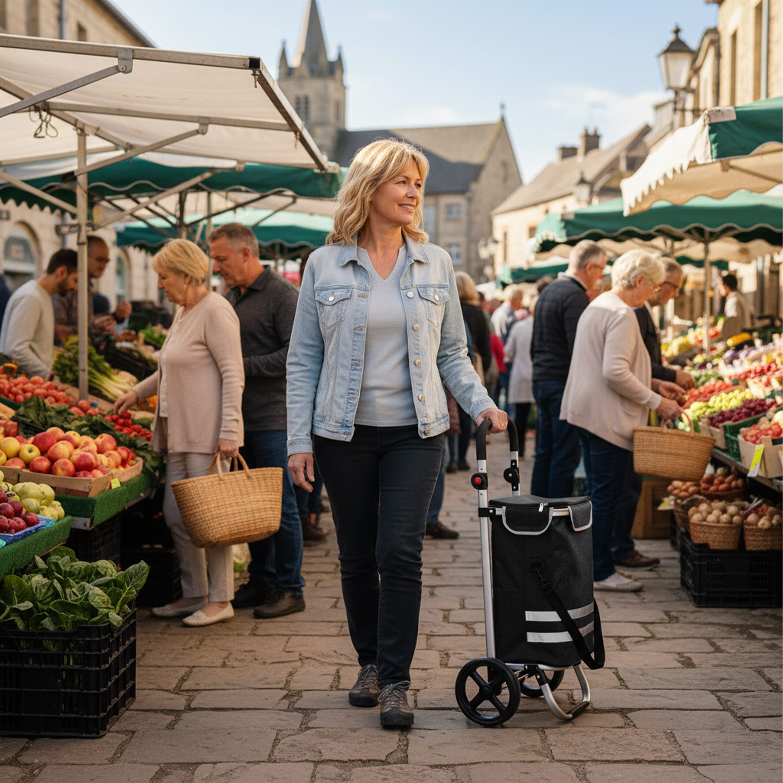 relaxdays Einkaufstrolley Klappbarer Einkaufstrolley 45 l, 45 l, schwarz günstig online kaufen