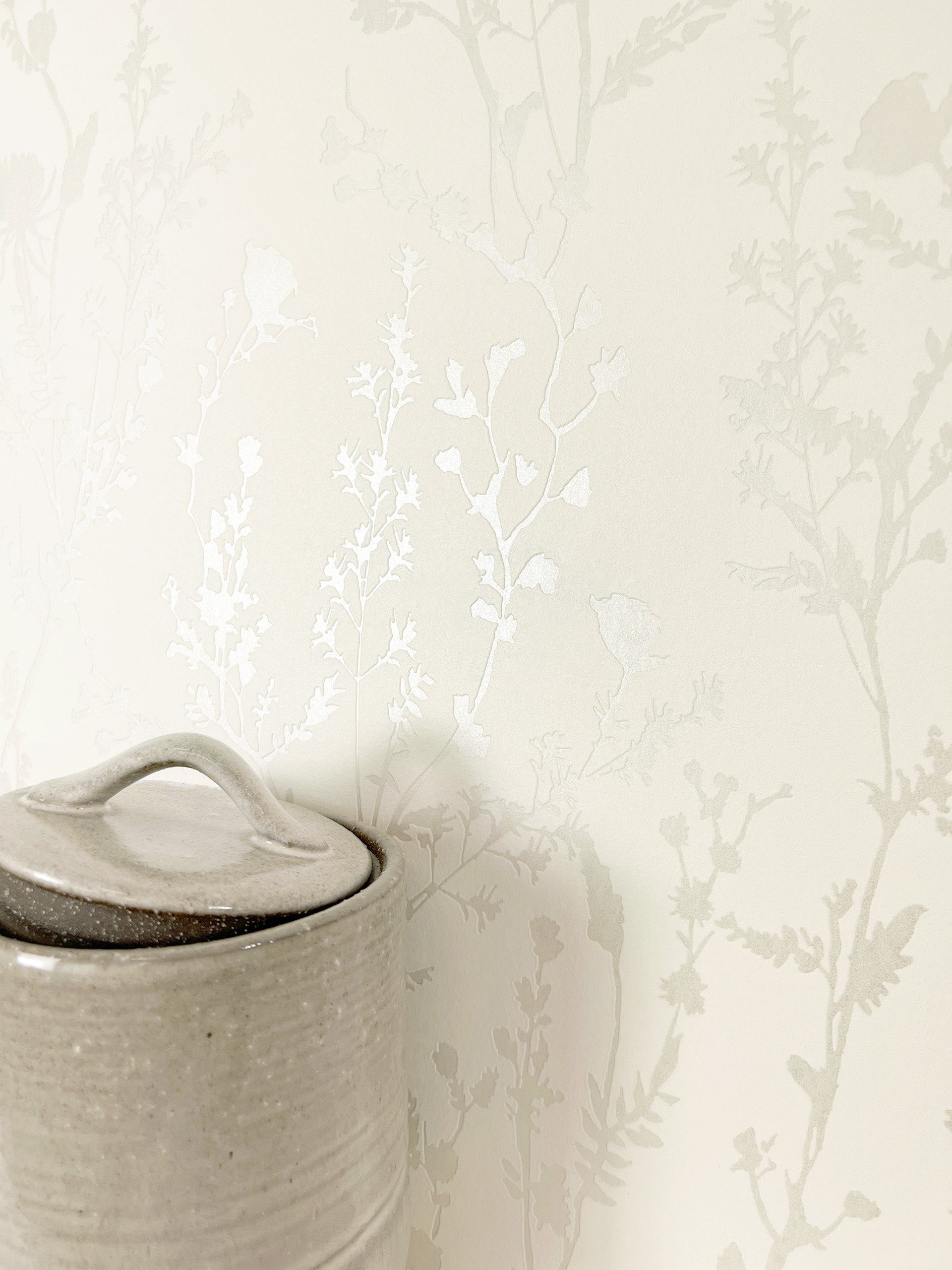 Newroom Vliestapete, Weiß Tapete Modern Blumen günstig online kaufen