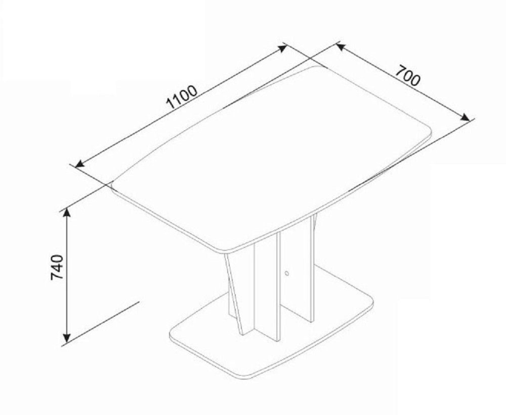 Rodnik Säulen-Esstisch Polaris, Bootsform, abgerundete Ecken günstig online kaufen
