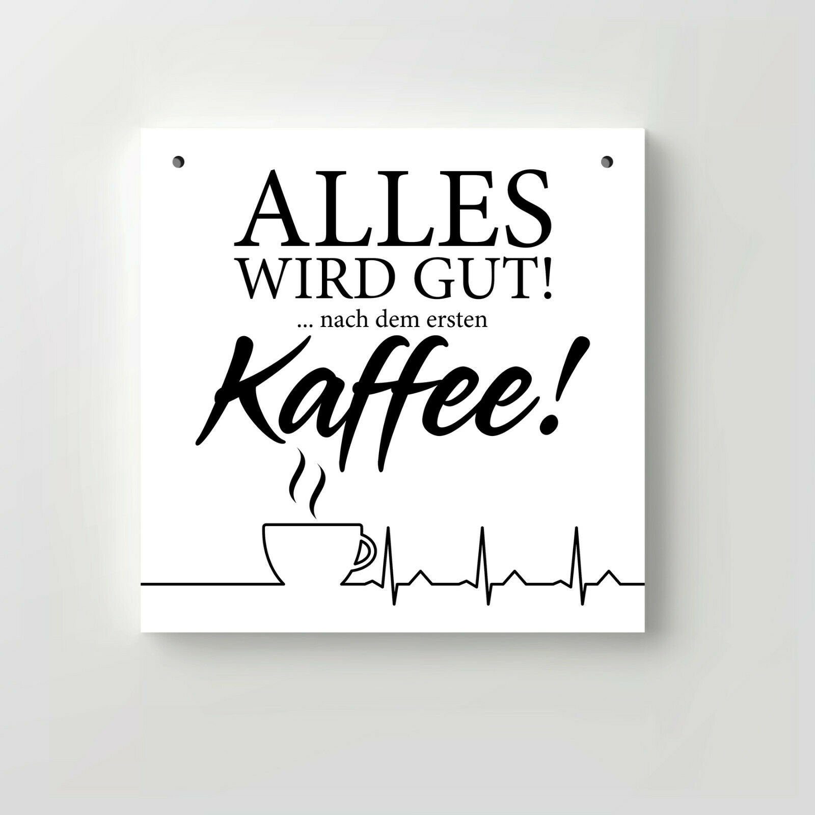 Clever-Kauf-24 Holzbild, Holz Schild bedruckt 20x20cm Deko Spruch Wand zum  Aufhängen Kaffee Küche Cafe