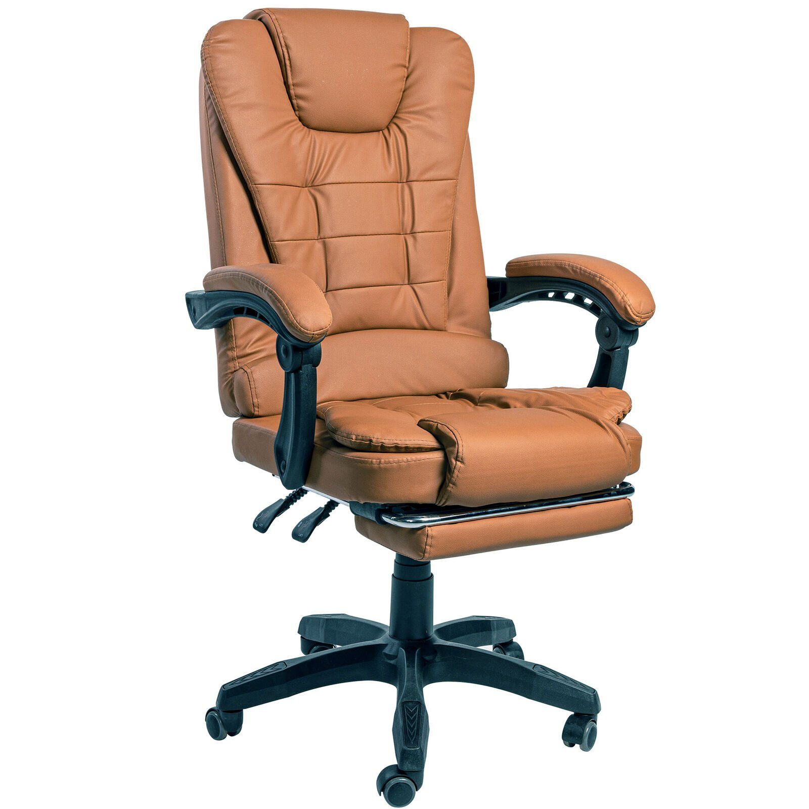 TRISENS Chefsessel Hektor – Home Office Bürostuhl, Lederoptik, Fußstütze (1 Stück)