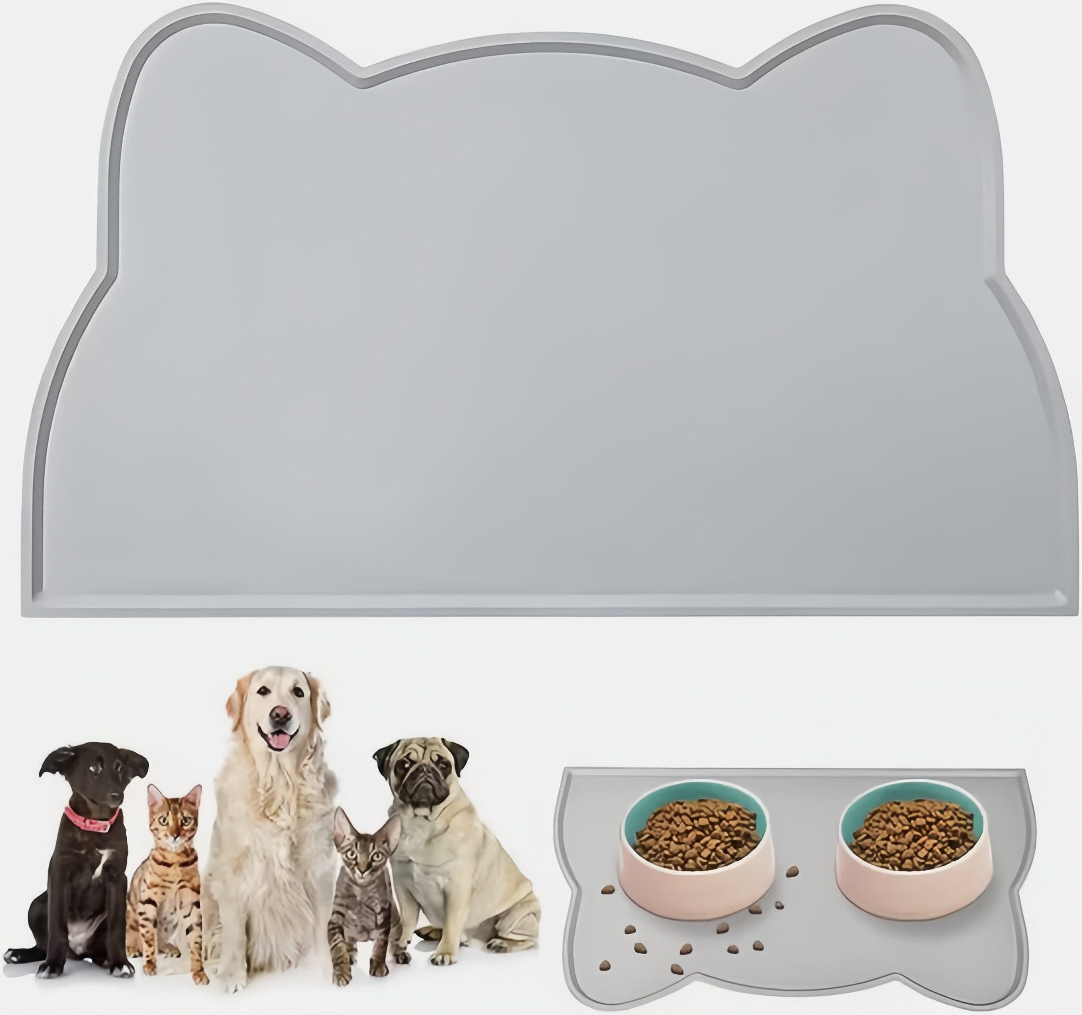 FOUORTUNATE-BEE Futternapf Silikon Fressmatte für Hunde & Katzen – rutschfest, wasserdicht, Rutschfeste Unterlage für sauberes Füttern von Hund und Katze