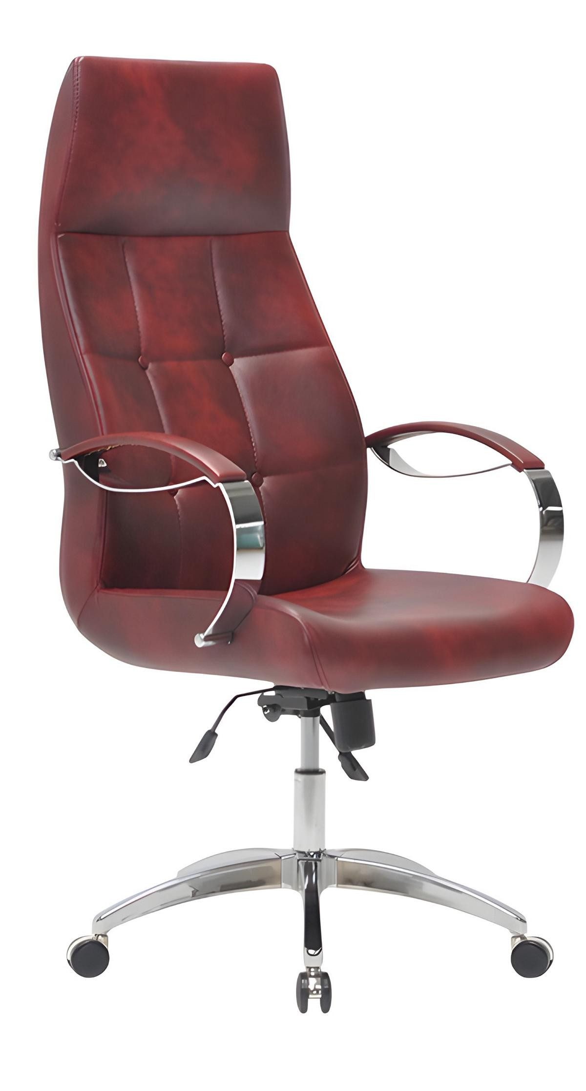 Xlmoebel Schreibtischstuhl Moderner Roter Designer Ledersessel - Luxuriöser Drehsessel, Made in Europa