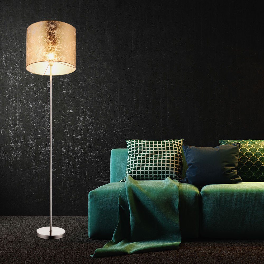 GLOBO LIGHTING Stehlampe, Leuchtmittel nicht inklusive, Stehleuchte Stehlampe Wohnzimmerlampe Deckenfluter Textil gold H 160cm