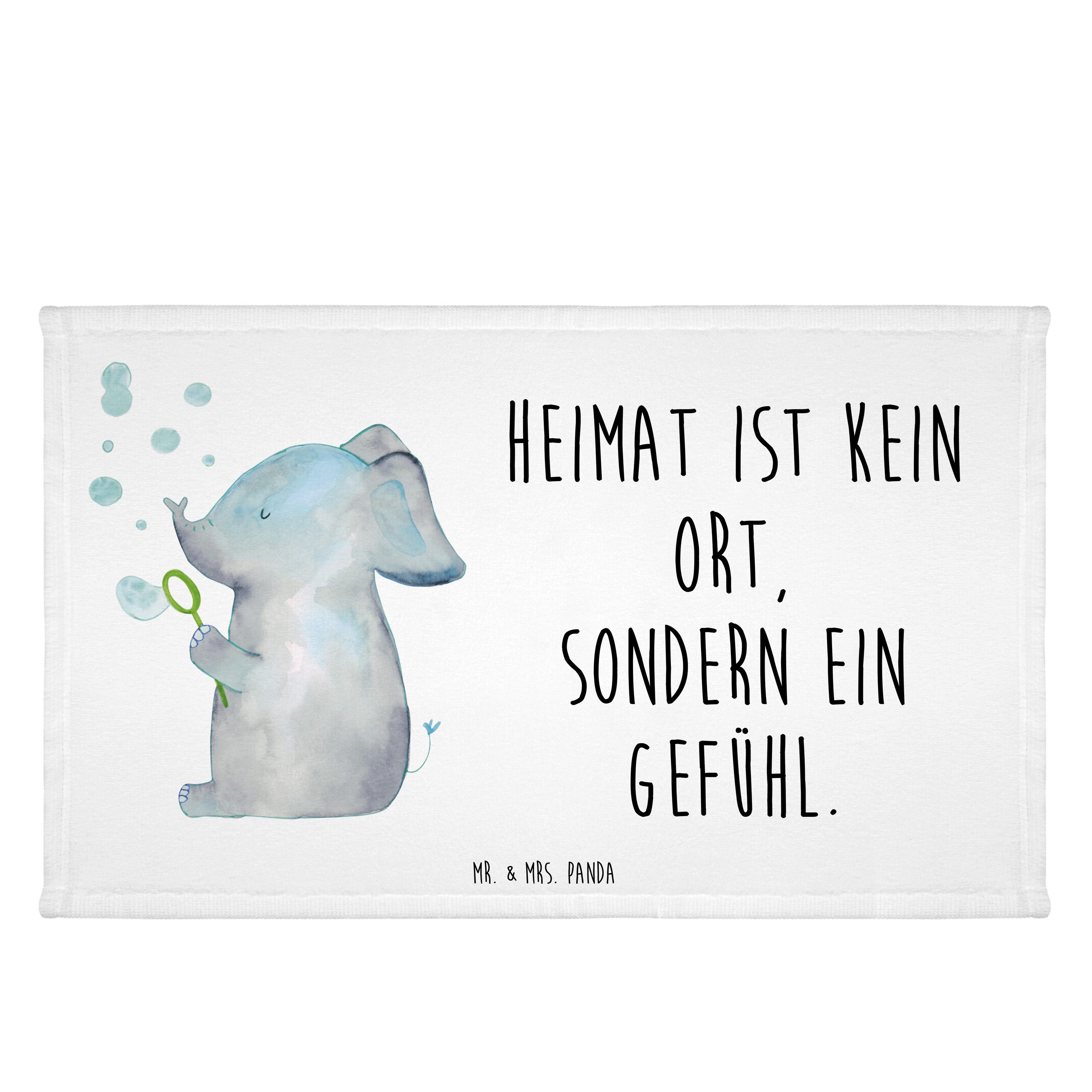 Handtuch Elefant Seifenblasen - Weiß - Geschenk, Frottier, Kinder Handtuch, lu